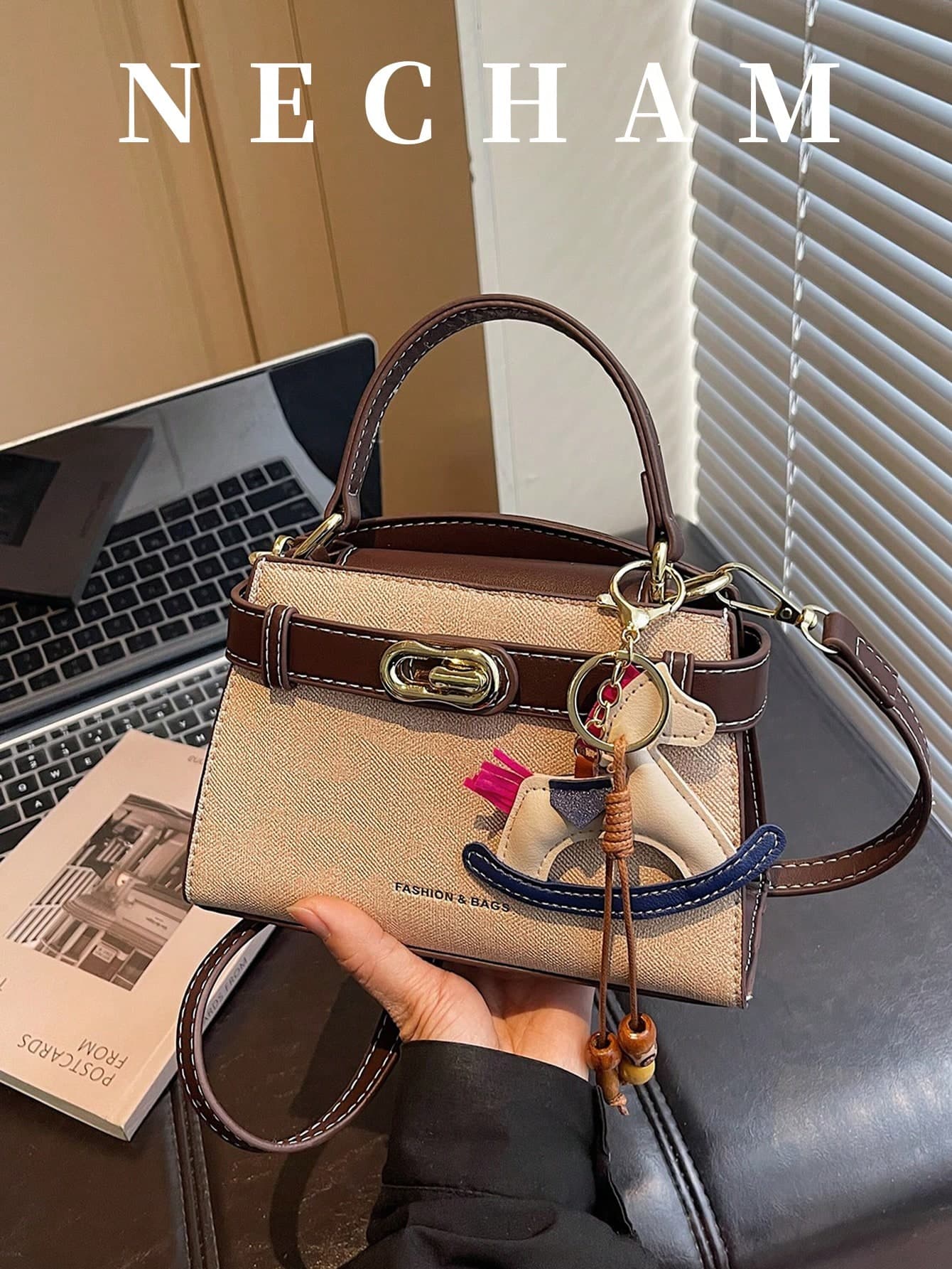 1pc Lychee Texture Asymmetrical Shoulder Bag Small Crossbody Bag Vintage Minimalist Handheld Kelly Square Bag For Women Suitable For Shopping, Work, Dating (Pendant Not Included)