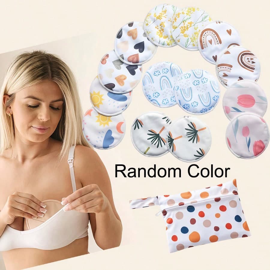 Randomly Reusable Breastfeeding Pads For Pregnant Girl - Soft And Washable, With 4.7-Inch Nursing Breast Pads, And A Complimentary Mini Storage Bag 
