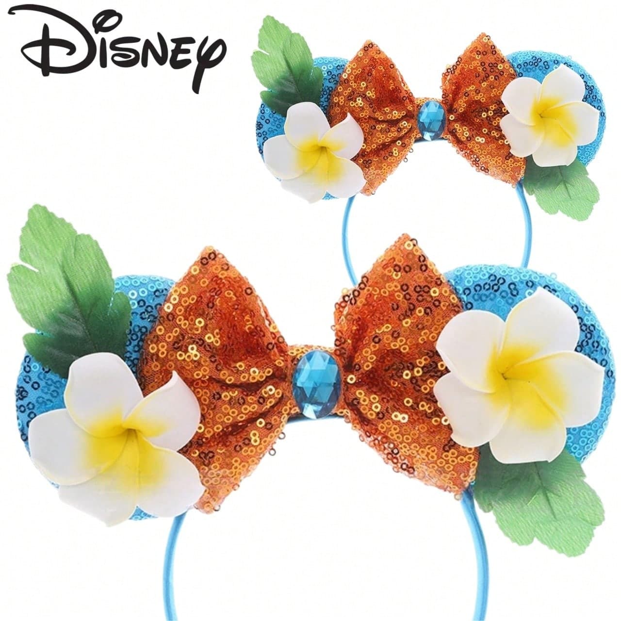 Tropical Island Secret|Disney Moana Mickey Headband Plumeria Summer Beach Amusement Park Headpiece