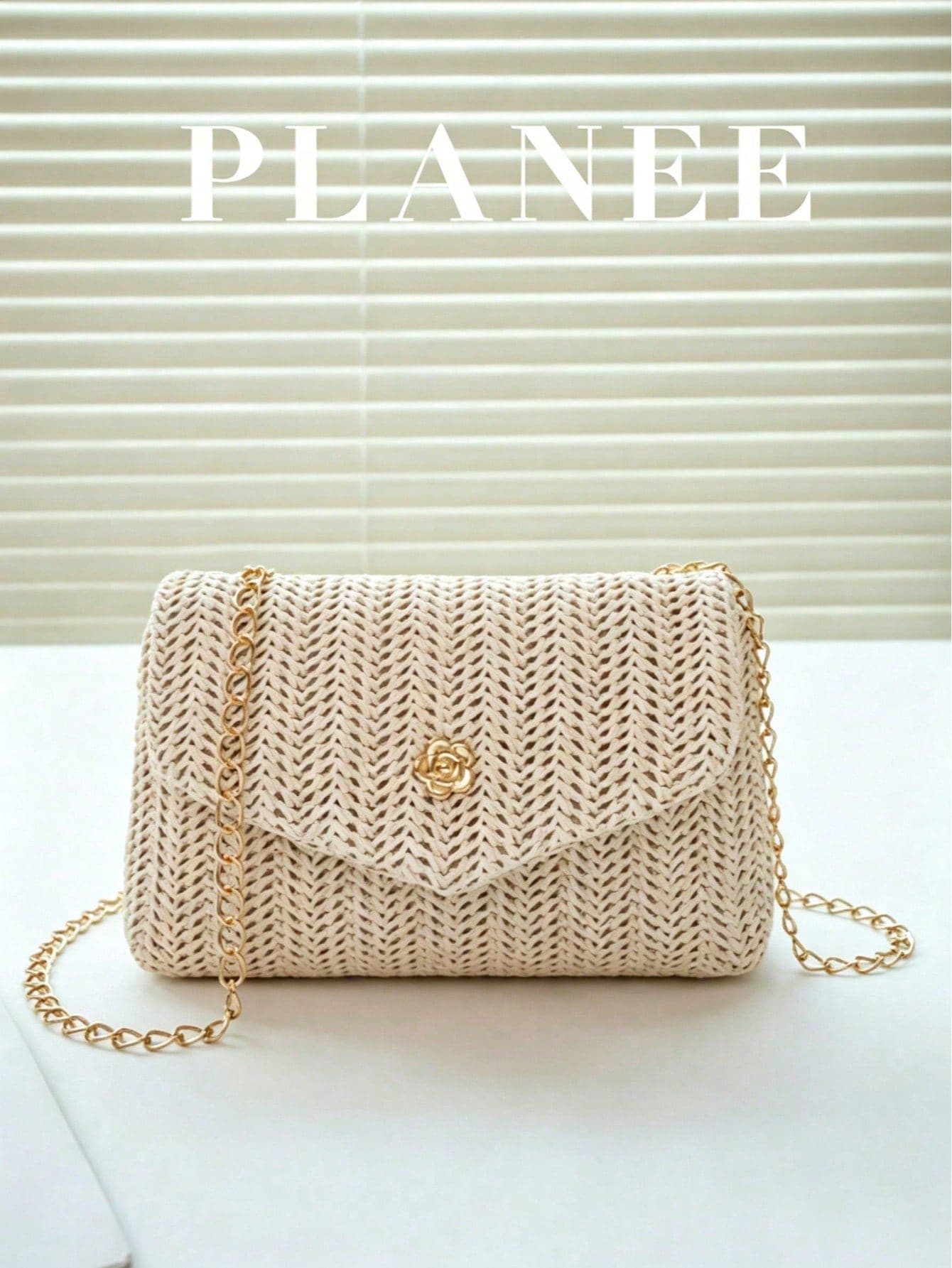 Mini Fashion Straw Woven Flap Chain Crossbody Bag For Women, Shoulder Phone Bag, Gift, Vacation, Shopping