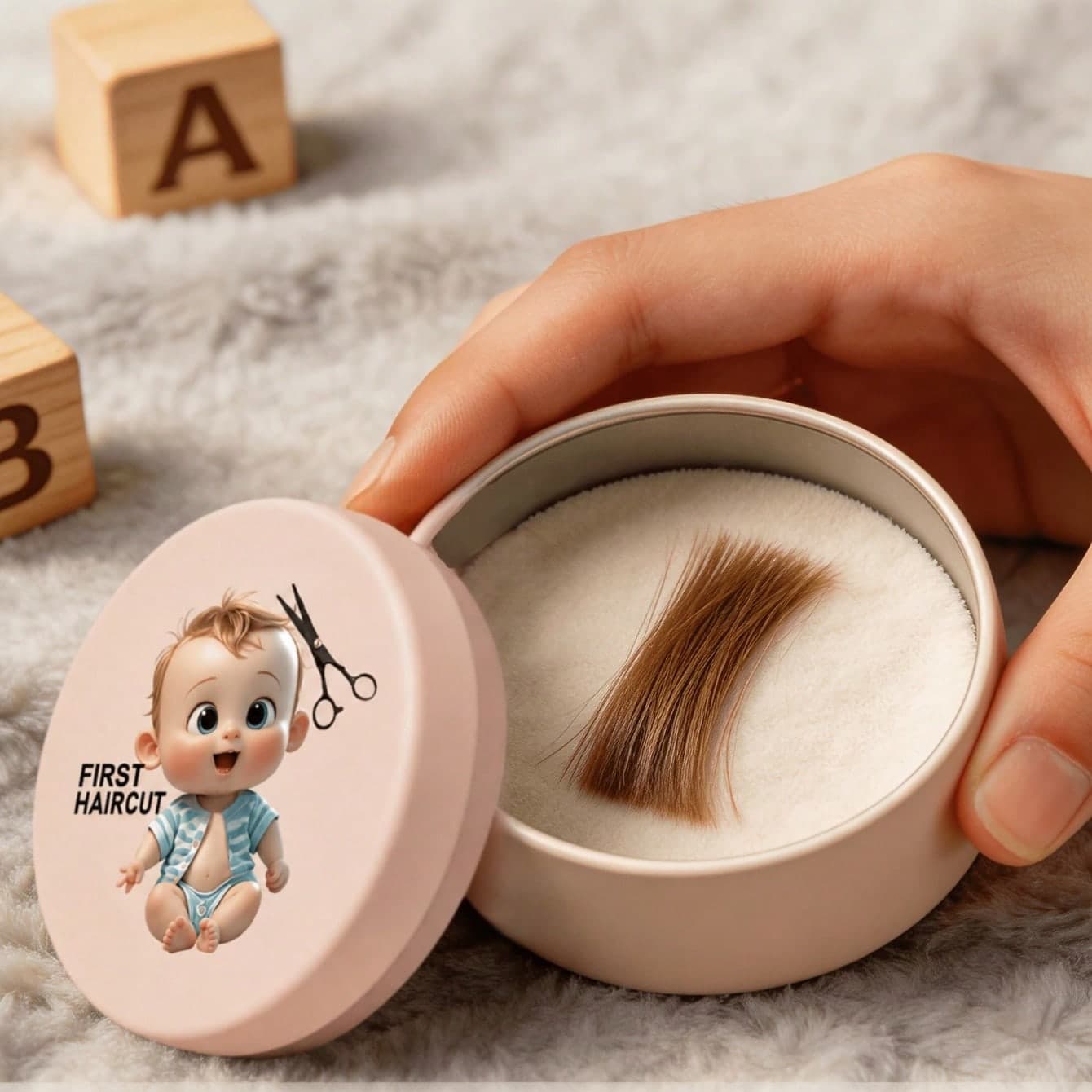 Newborn Essential Gift Set - Iron Storage Box For Collecting Baby's First Hair, Umbilical Cord, Breastmilk, Jewelry Keepsakes. Suitable For Baby Shower, Gift For Parents