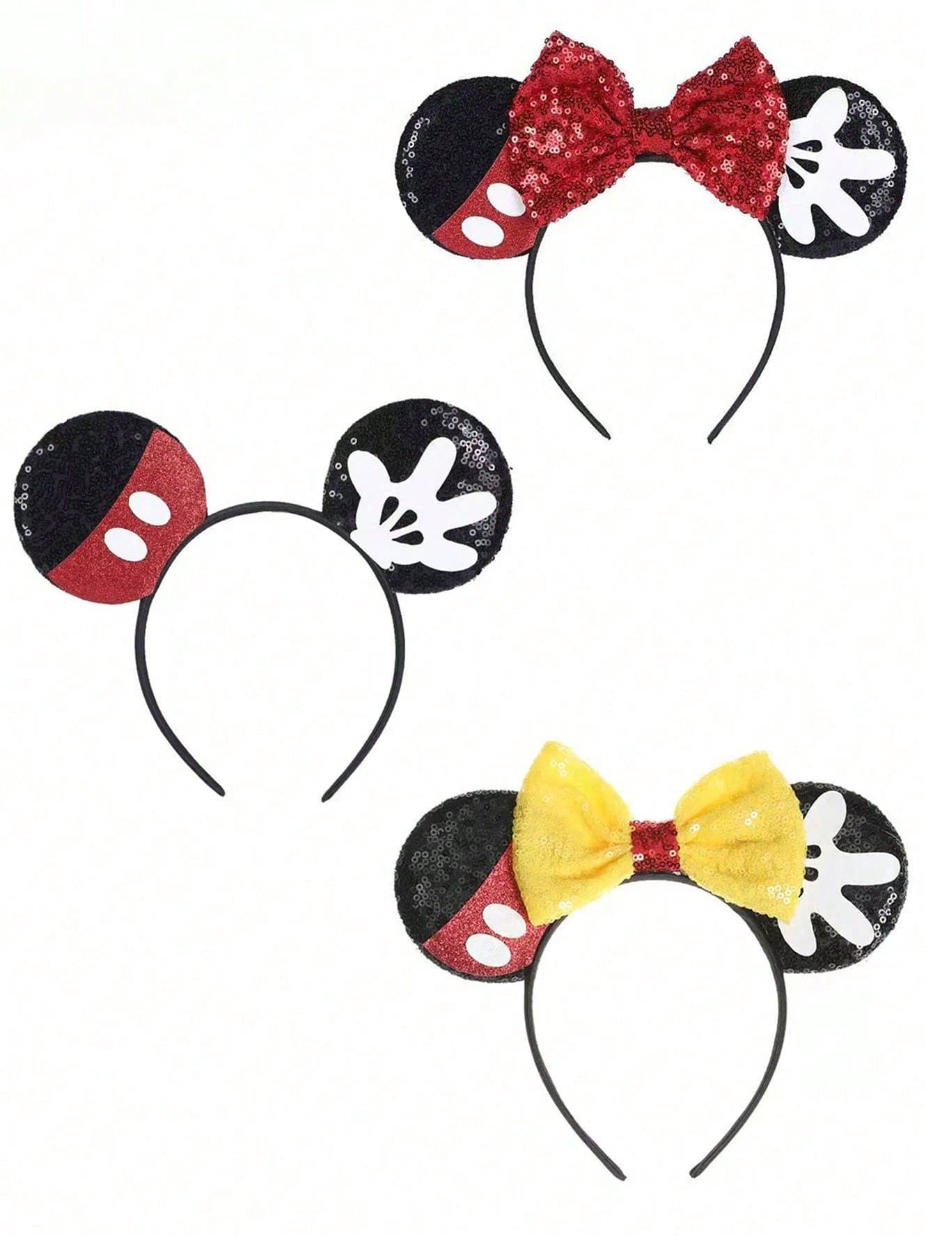 Disney 1pc Mickey & Minnie Shiny Ear Headband, Cute Cartoon Ear Headband, Perfect For Costume Party, Cosplay, Theme Park Visit, Holiday Celebration And Stage Performance. Hair Accessory, Headband, Headband, Women's Headband.