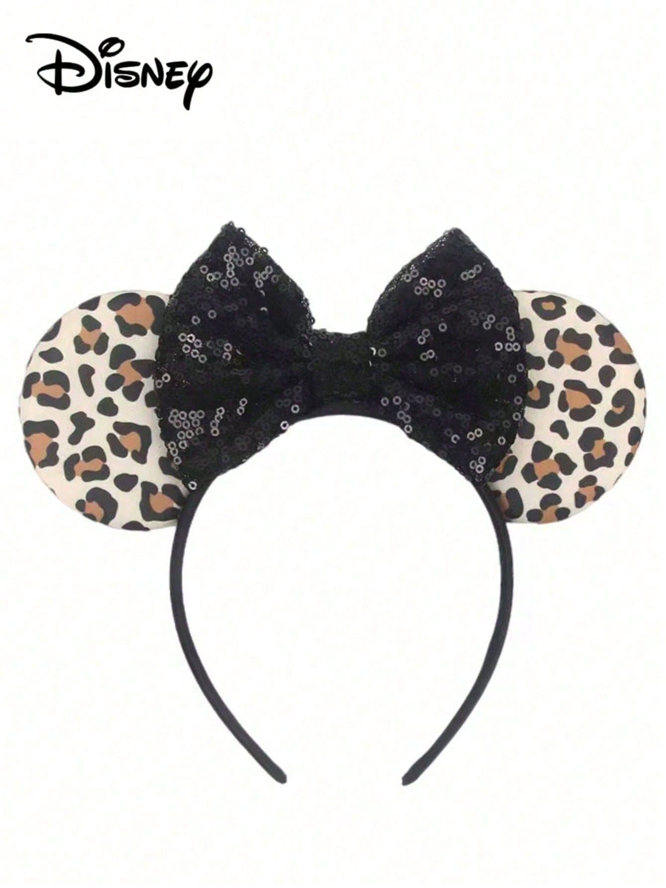 Disney, 1pc Elegant Leopard Print Minnie Bow Headband, Shiny Bow With Leopard Print Ears Design, Cute Cartoon Minnie Ears Headband, Perfect For School Parties, Costume Parties, Role Play And Theme Park Visits, Ideal Gift For Various Occasions. This Minnie Bow Headband Is Suitable For Both Men And Women, Also Great For Couples To Wear, Perfect Accessory For Playing Princess, Celebrating Birthdays And Attending Christmas Parties. (Hair Accessories, Headbands, Headbands, Women's Headbands)