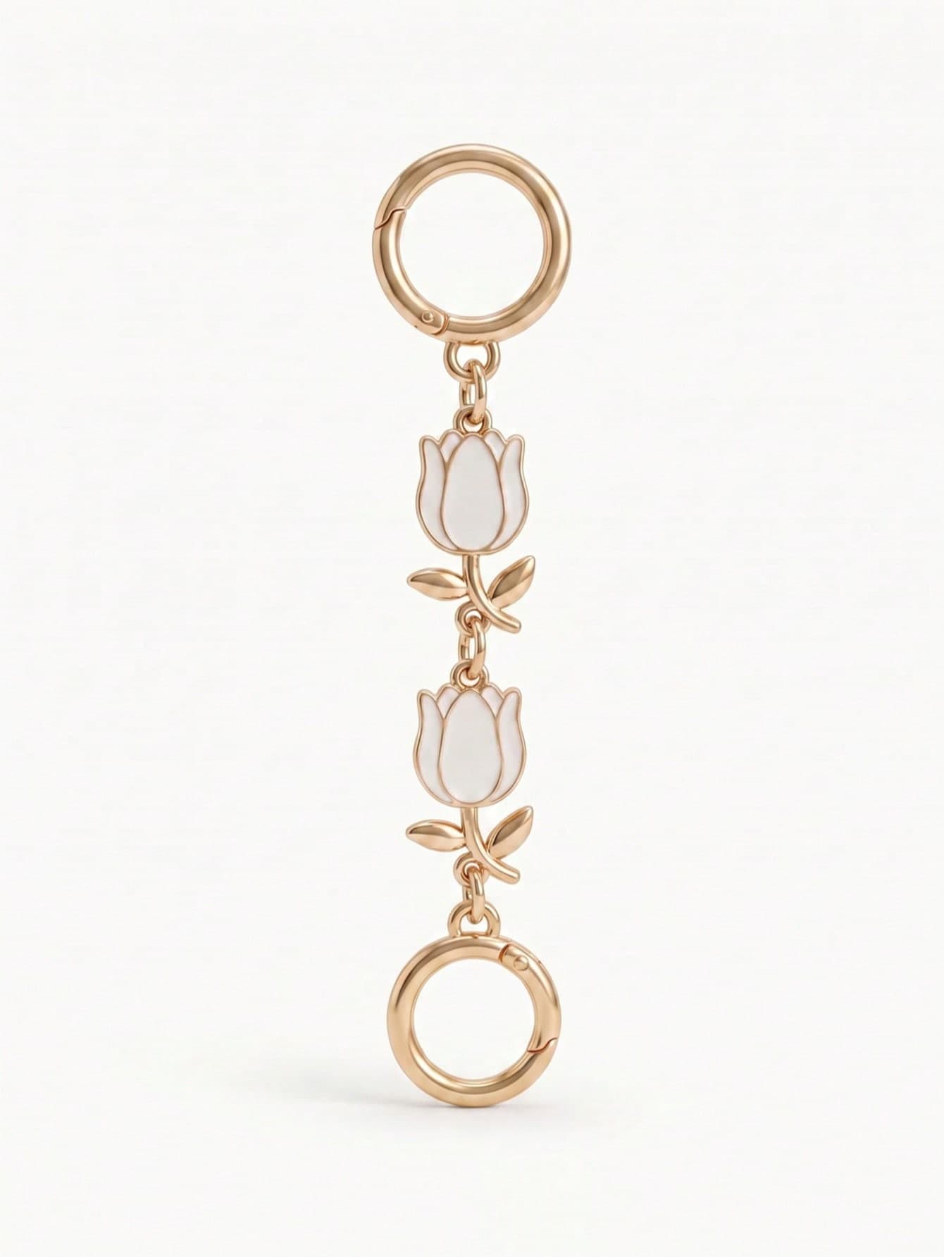Enamel Tulip Flower Bag Extension Chain, Fashionable Bag Strap Extension Accessory, Dual Spring Buckle Detachable, Hardware Accessory For Handbag Or Crossbody Bag Modification, Exquisite Gift Suitable For Women And Girls Daily Outfit Decoration