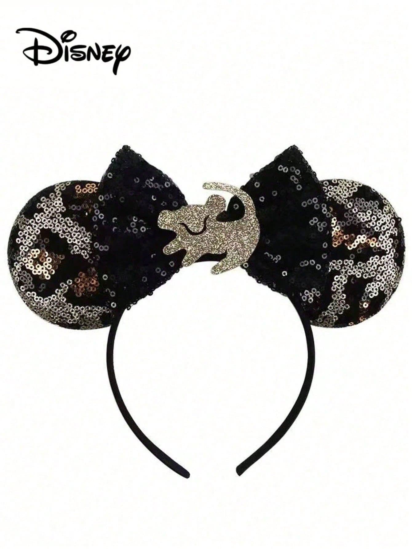 Disney, 1pc Fashion Leopard Print Minnie Bow Ears Headband, Cartoon Shiny Bow Ears Headband, Perfect For Costume Parties, Role Play, Theme Park Visits, Holiday Celebrations And Stage Performances, Also An Ideal Gift For Birthdays, Christmas, Anniversaries And Other Special Occasions. (Hair Accessories, Hair Bands, Headbands, Women's Headbands)