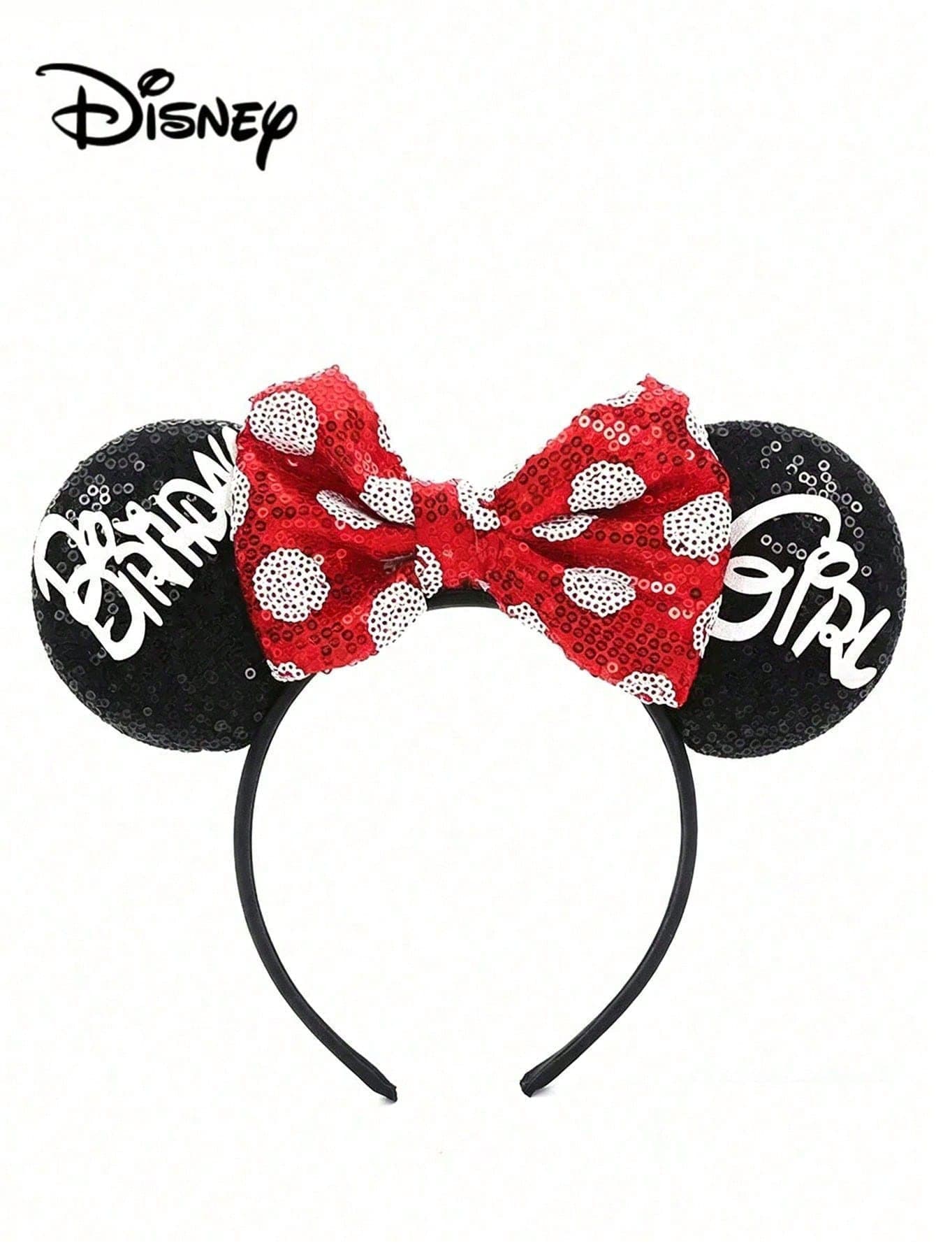 Disney, 1pc Shiny Minnie Polka Dot Bow Headband, Cute Cartoon Minnie Ear Headband, Perfect For Theme Park Visits, School Parties, Costume Parties And Role-Playing Activities, Suitable For Girls And Women, Also A Perfect Accessory For Princess Role-Play, Birthday Celebrations And Christmas Parties. (Hair Accessories, Headbands, Women's Headbands)