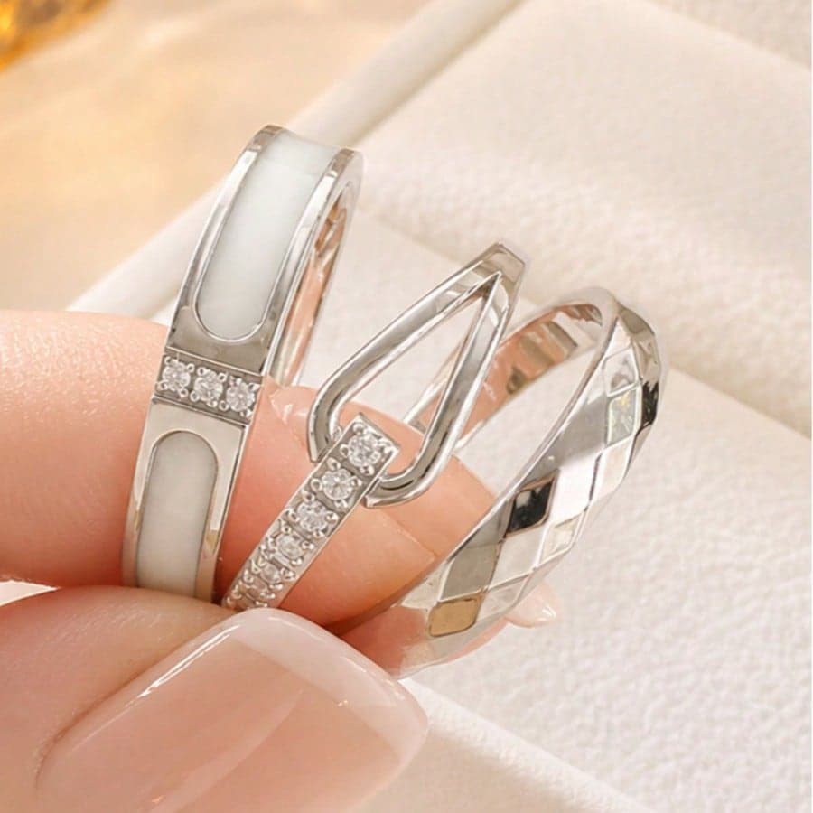 Stainless Steel Ring Set For Daily Wear