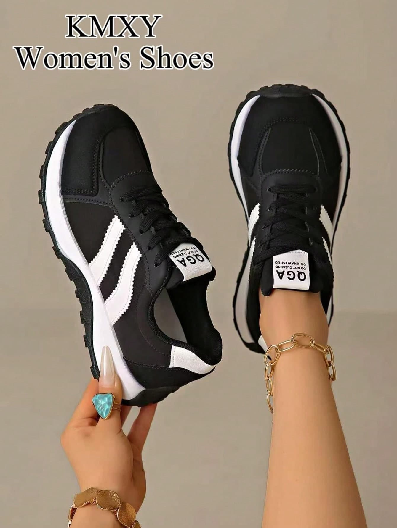 Women's Comfortable Lace-Up Sneakers - Lightweight Multi-Functional Casual Shoes, All-Season Wear Anti-Slip Rubber Sole Plus Size Athletic Shoes