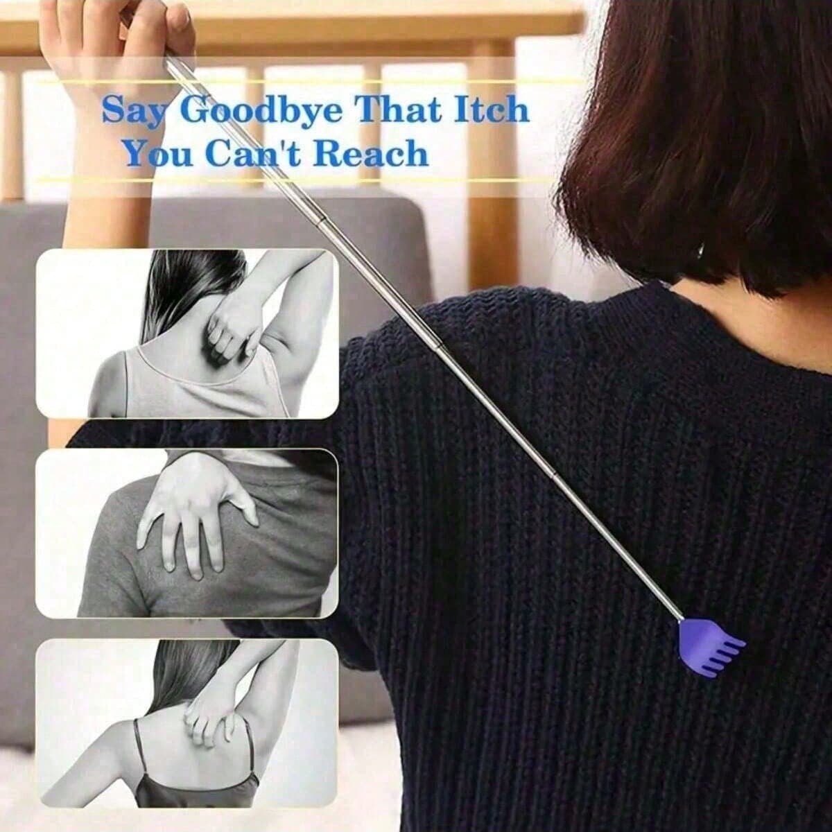Stainless Steel 7-Prong Back Scratcher With Extendable Comfortable Handle, Provides Immediate Itch Relief, Suitable For Outdoor, Home, Office And Travel Use, Portable And Convenient