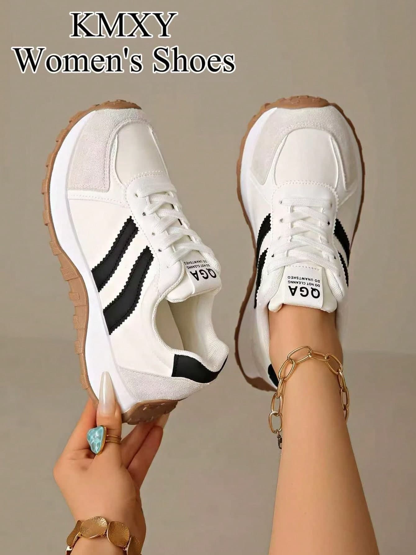 Women's Comfortable Lace-Up Sneakers - Lightweight Multifunctional Casual Shoes, All-Season Wear Anti-Slip Rubber Sole Plus Size Athletic Shoes