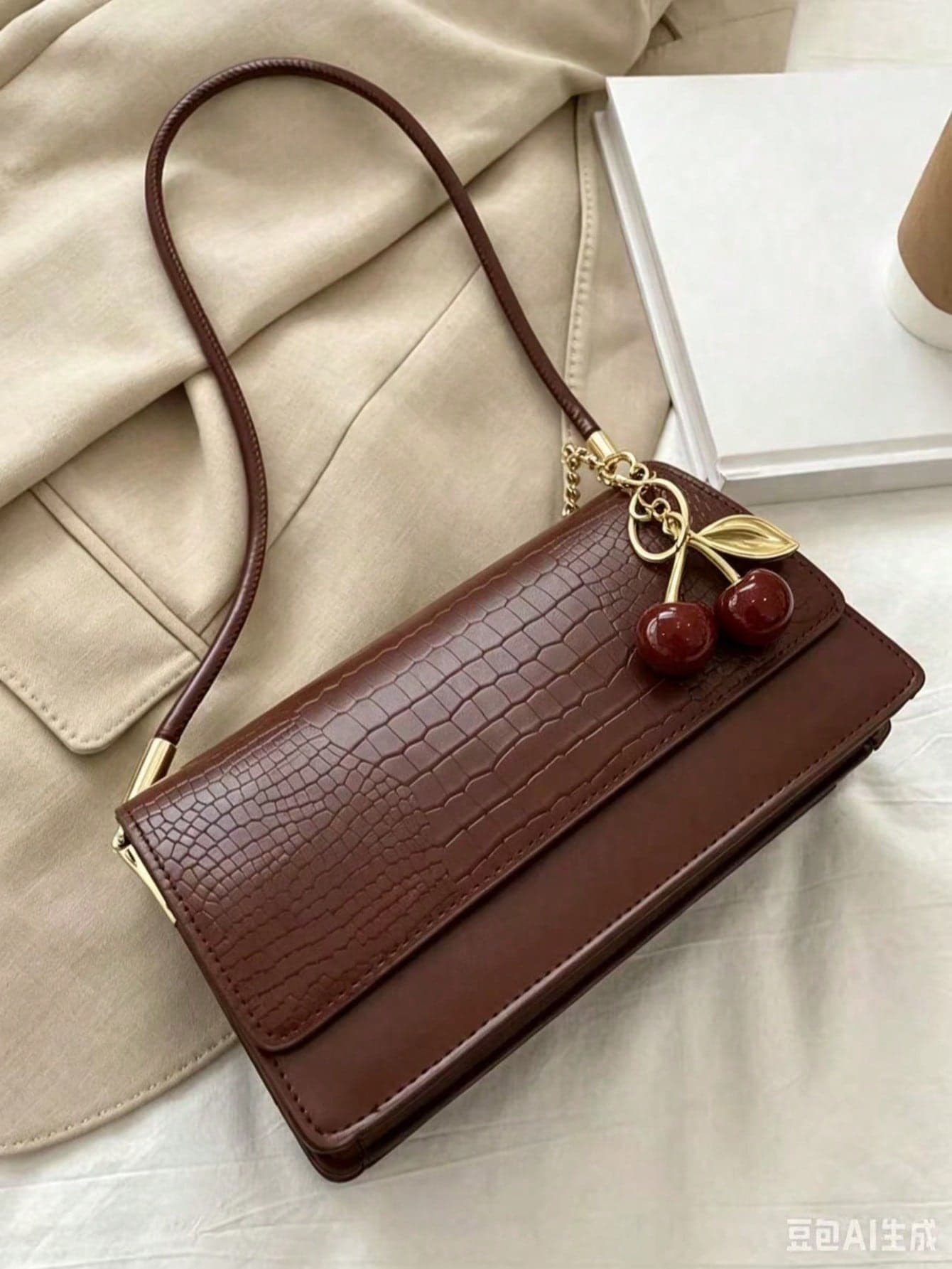 Fashion Crocodile Embossed Flap Bag Shoulder Bag