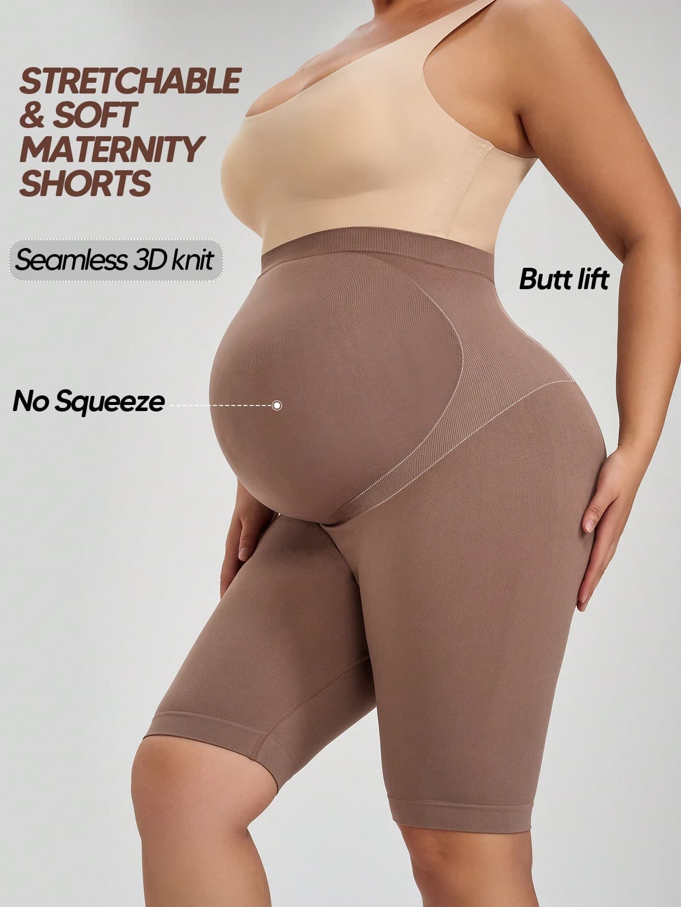 Maternity Seamless High Waist Shorts Summer