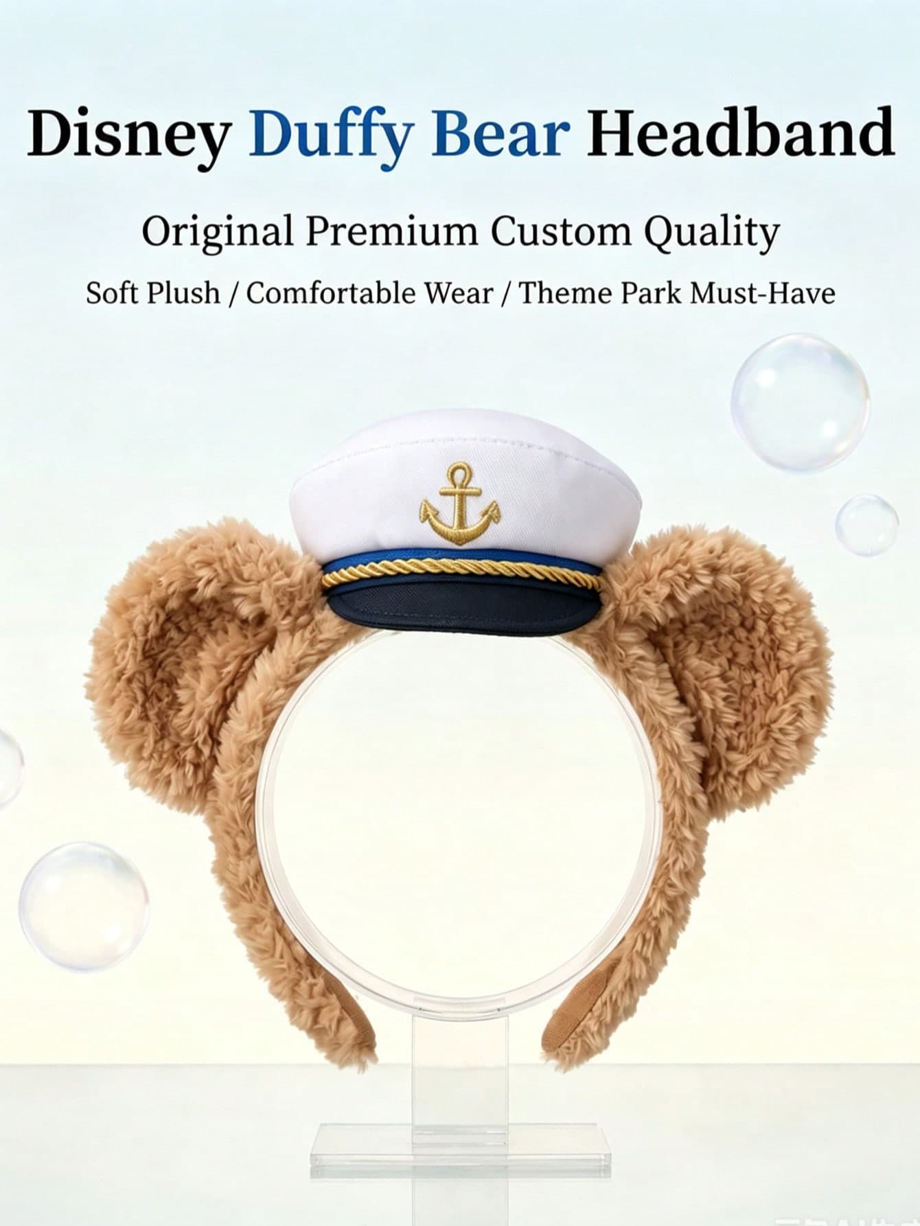 Best-Selling Disney Duffy Bear Sailor Headband, Soft Plush Theme Park Accessory, Cute Photo Prop For Halloween Party Costume And Cosplay Photography