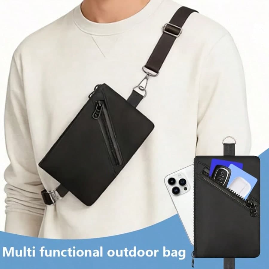 1pc Large Capacity Crossbody Phone Wallet, Adjustable Strap Multifunctional Neck Bag, Lightweight Commuter Bag, Can Hold Passport, Cards, Keys And Cash, Unisex