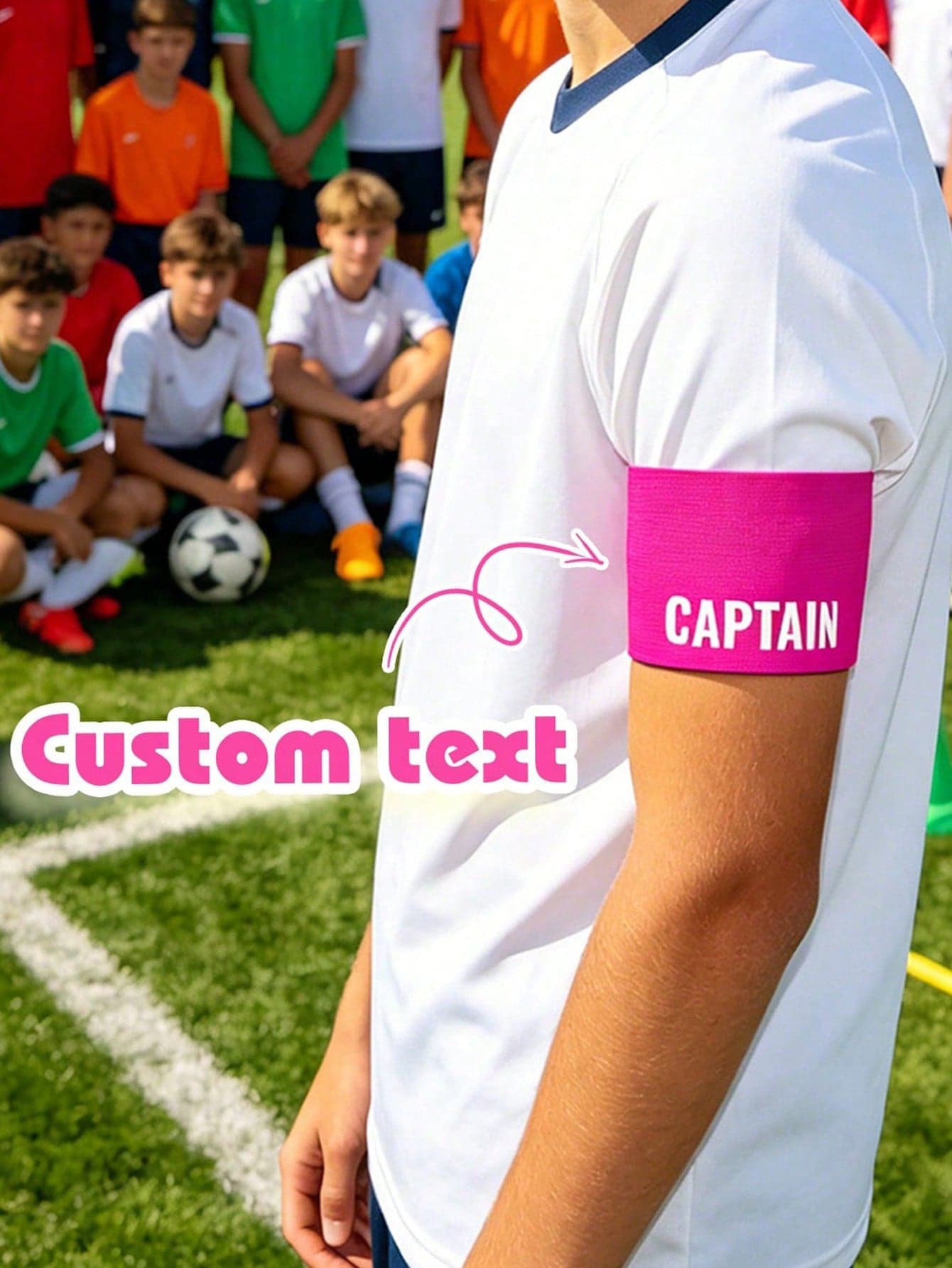 Custom Logo Armband, Personalized Elastic Sports Wristband, Suitable For Captains And Athletes, With Team Logo And Name