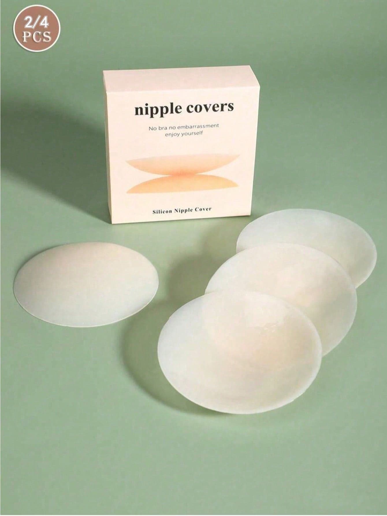 2/4pcs Reusable Ultra-Thin Invisible Self-Adhesive Nipple Covers, Lingerie & Lace Accessories, Prevent Wardrobe Malfunction, Easy To Carry