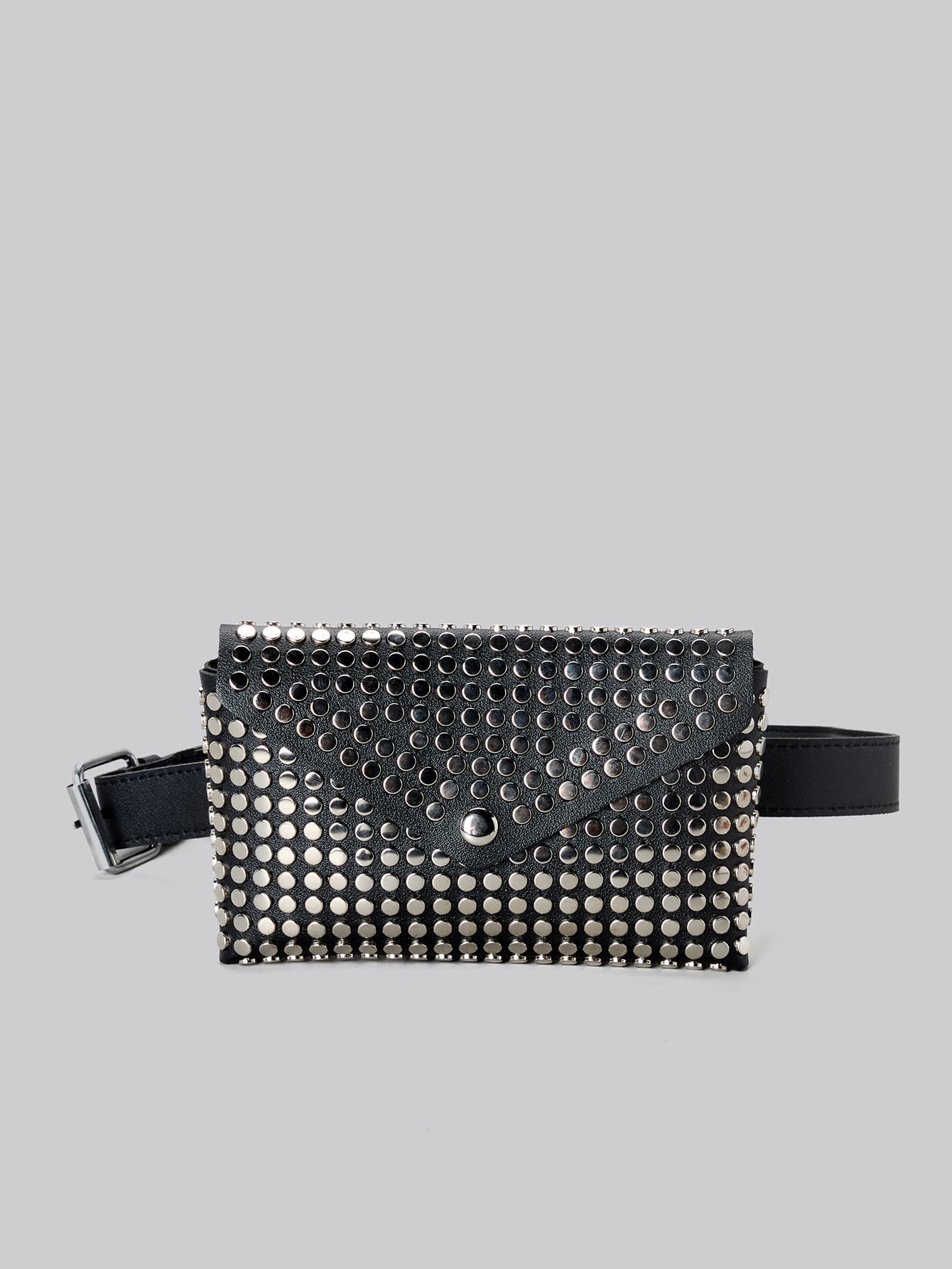 DareSee 1pc Polka Dot Rivet PU Leather Belt Cellphone Waist Bag For Women, New Fashion Crossbody Chest Bag With Detachable Belt Winter Gifts Music Fest Back To School