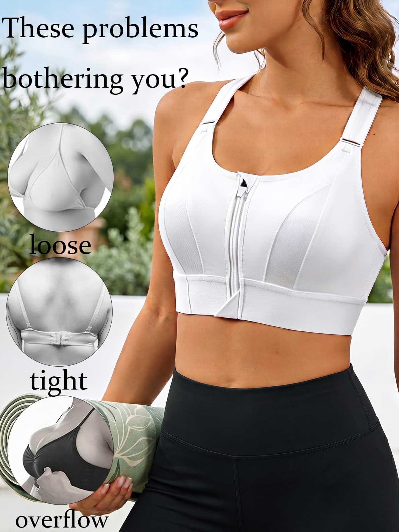 Women Sports Bra Crop Top Yoga Vest Front Zipper Adjustable Strap Shockproof Fitness Athletic Bralette Women Push Up Lingerie Workout Tops Underwear