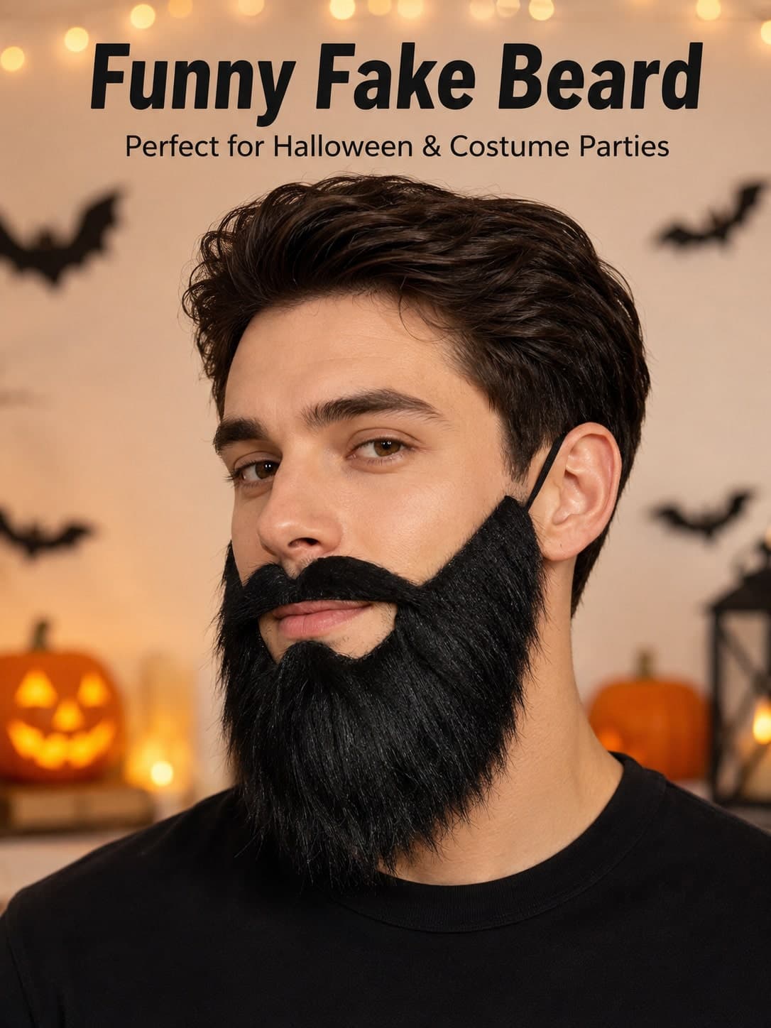 1/2Pcs Artificial Beard Mustache Set, Halloween Cosplay Disguise Props For Party Costume Use