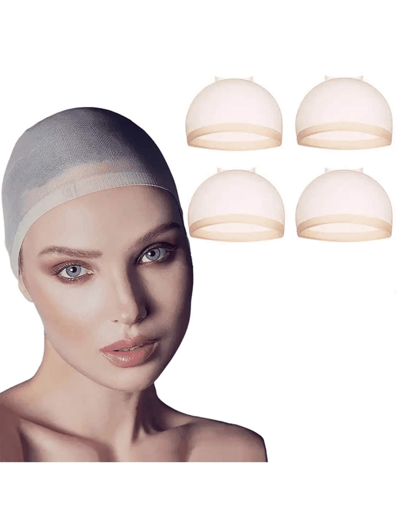 2 Packs New Skin-Tone Natural Breathable Invisible Wig Cap, Cosplay, Wig Cap, Hair Cap. Suitable For Performances, Middle-Aged Women Can Also Use, Men And Women Suitable For Cosplay, Dance And Holiday Hair Net, High-Quality Mesh Wig Cap Used For Wig Making, Crochet Wig Cap, Elastic Hair Net, High-Definition Lace Wig Cap Suitable For Wig DIY, Unisex Hair Accessories, Suitable For Any Face Shape, Fun Party,