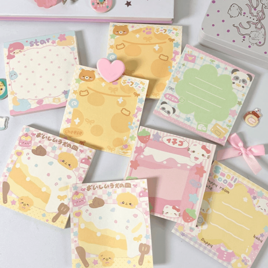 1pc/6pcs Cute Memo Notepad, High-Quality Materials, Suitable For Students, Teachers, Birthday Gifts, Gifts For Girls,School Supplies,Back To School