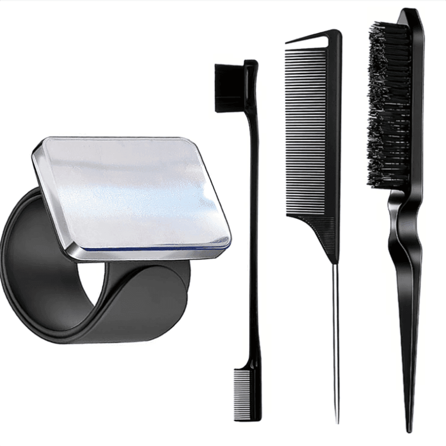 4pcs Hairstyling Tool Set, Includes Magnetic Wristband, Suitable For Hairstylists, Containing Hairline Brush, Highlighting Brush, Hair Accessories