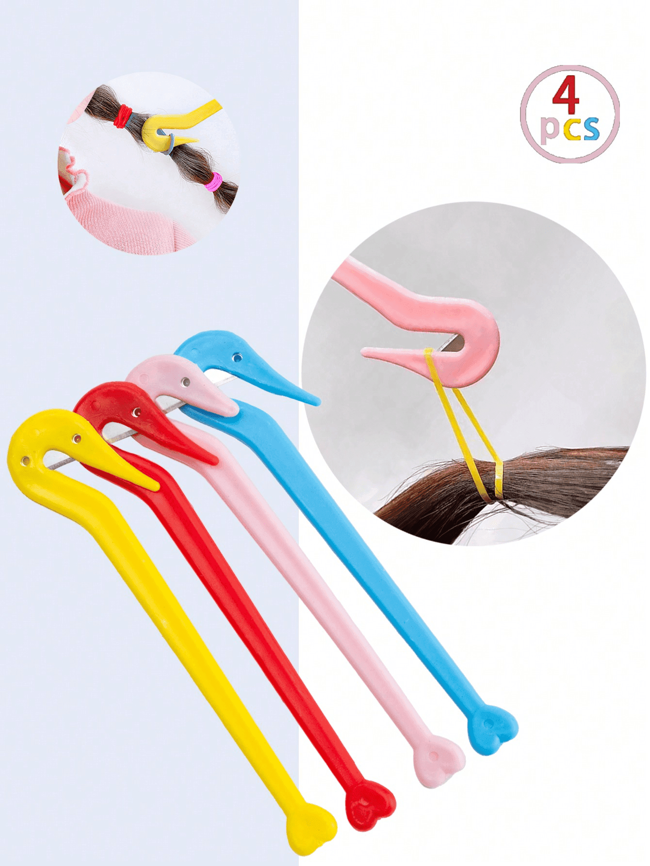 4pcs Girls Disposable Hair Tie Remover Tool, Hair Elastic Cutter, Non-Damaging, Disposable Hair Bands Detangling Tool