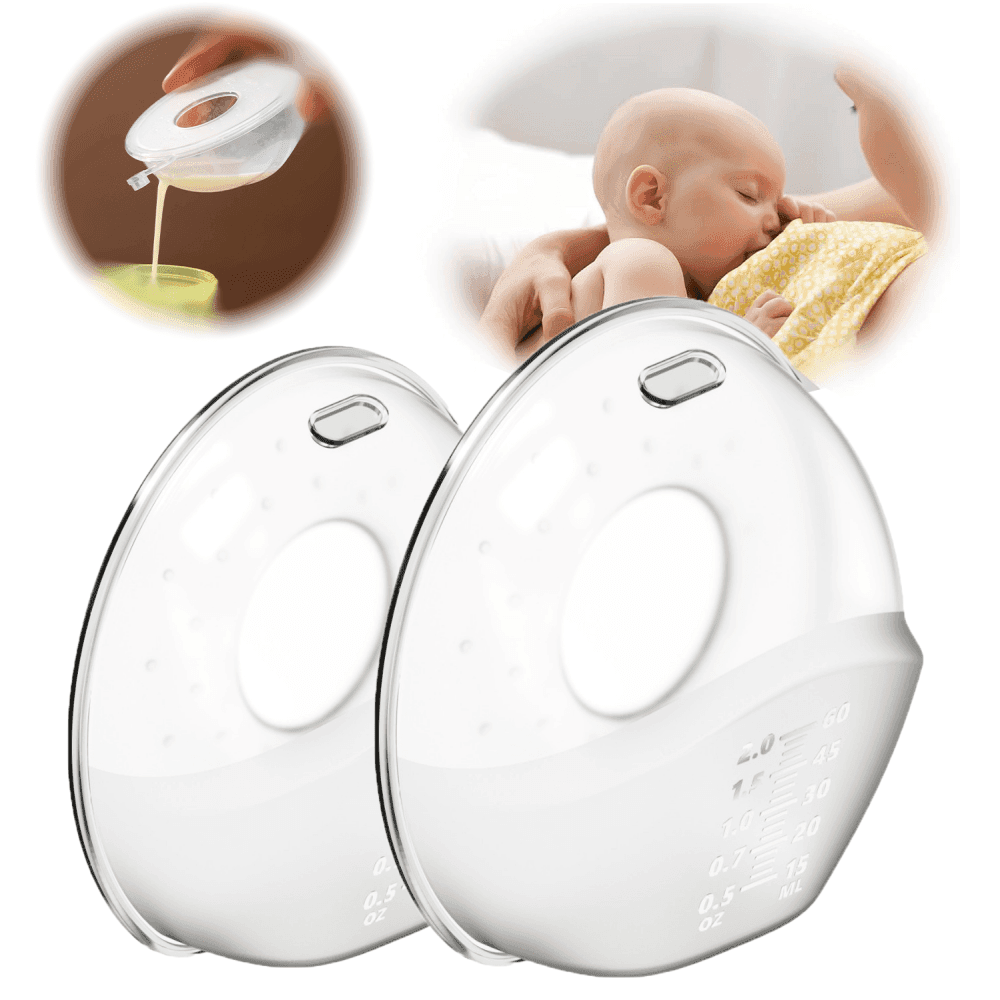 Breast Shells,2 Packs Nursing Cups,Collect Breastmilk Leaks For Nursing Moms,Soft And Flexible SiliconeMaterial,Reusable(60ml,There Are Scale Markings)