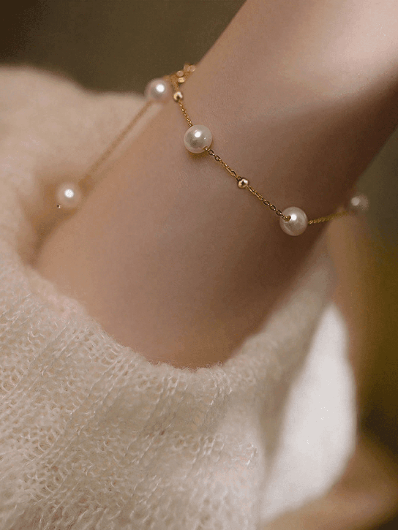 1pc Minimalist Pearl Elegant & Versatile Bracelet For Women (Random Pearl Quantity)