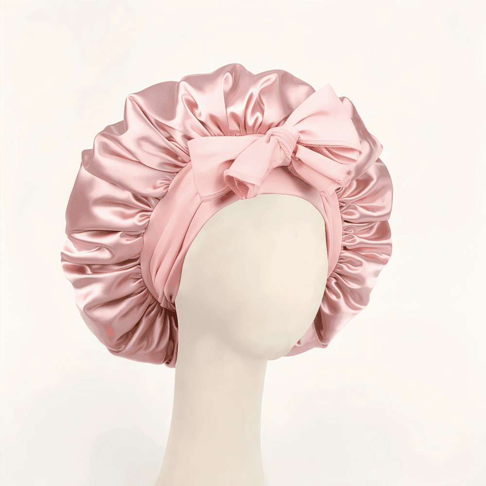 1PC Luxury Satin Silk Sleep Cap With Bow Tie, Soft Lightweight Hair Bonnet For Curly, Braided And Natural Hair, Multiple Colors, Night Hair Care