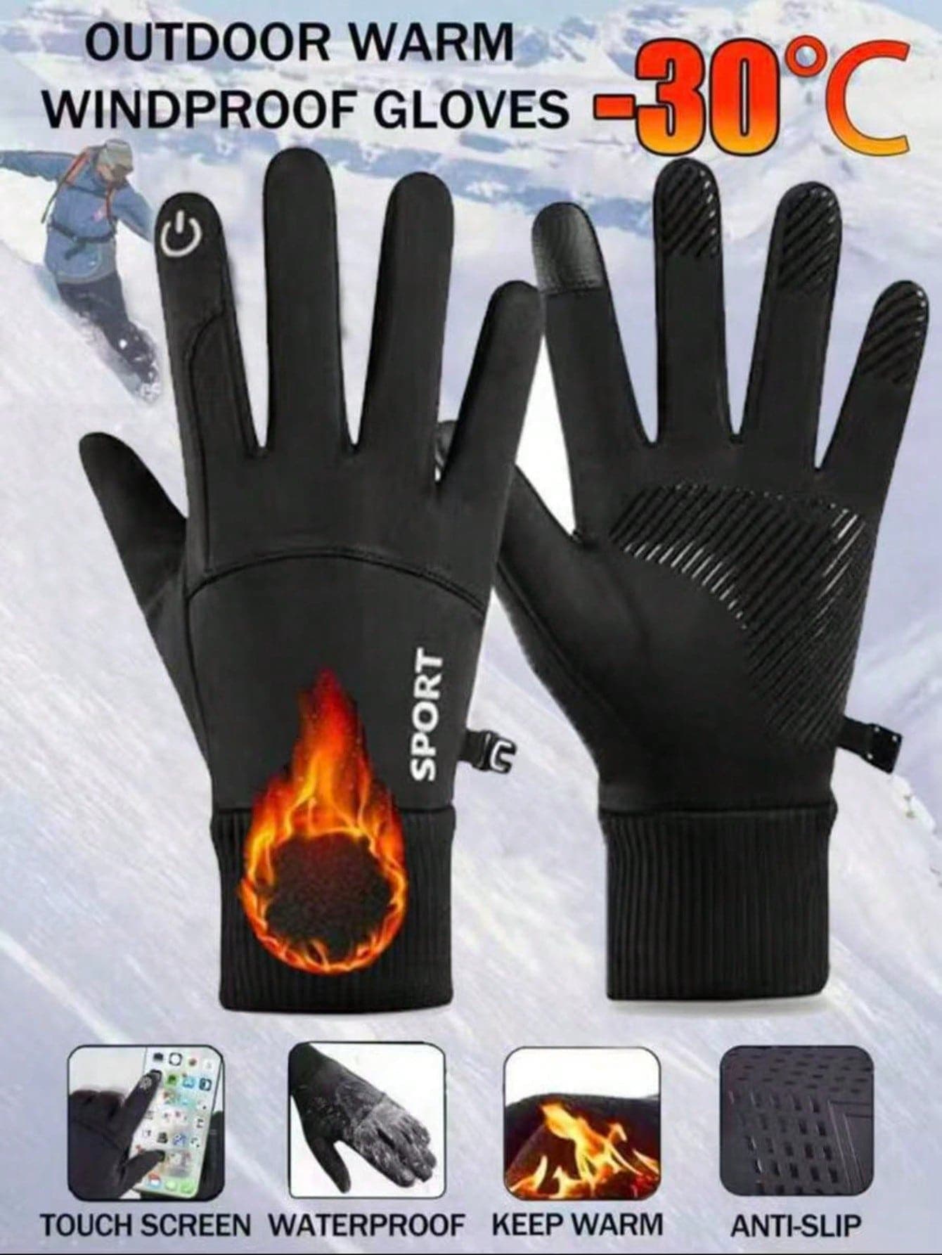 Winter Warm Gloves, Touch Screen, Unisex Warm Gloves - Suitable For Cold Weather Activities, Outdoor Sports And Daily Use Snow Gloves