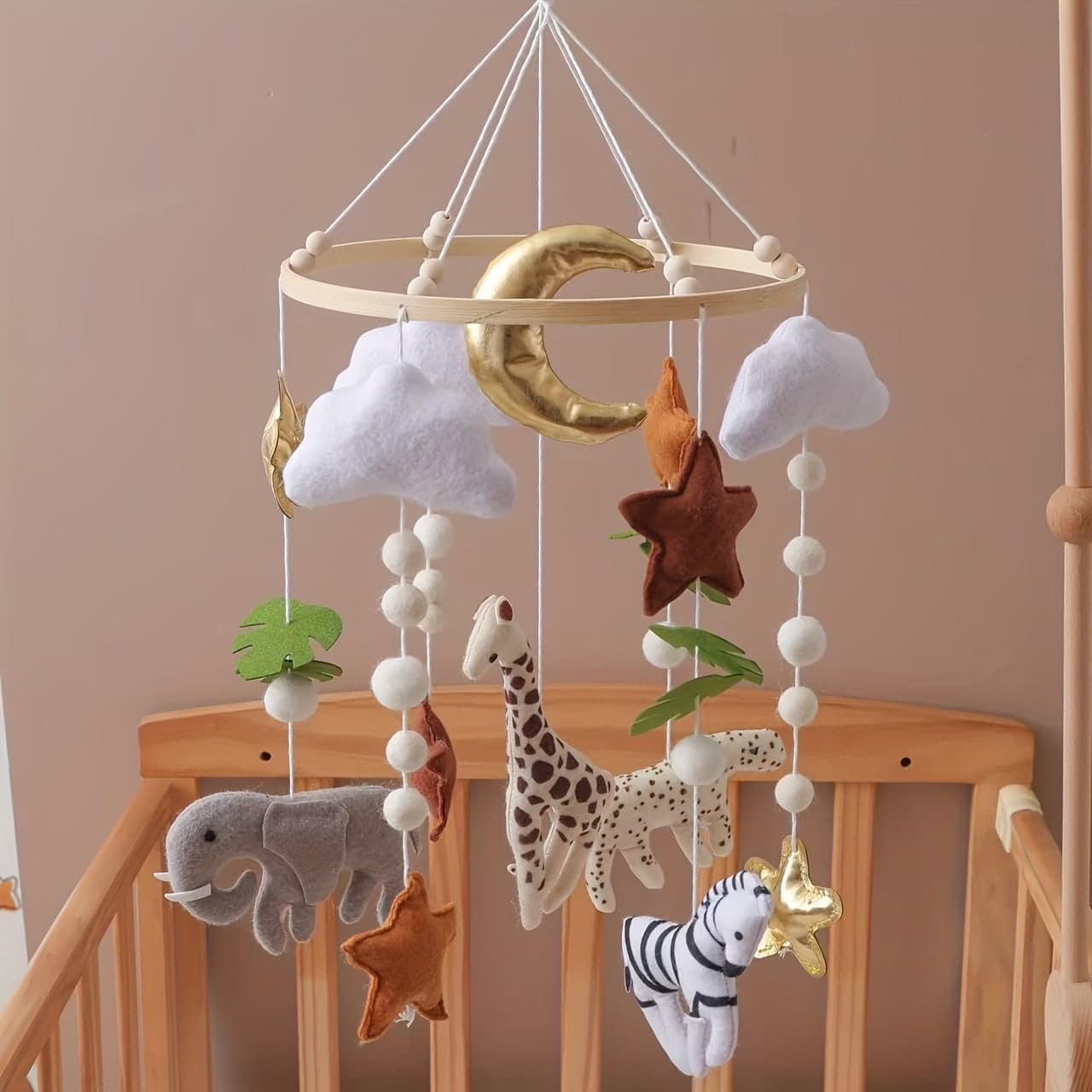 Handmade Baby Sheep & Star & Moon Bed Bell, Baby Mobile Crib, Cute Animal Shaped Toys, Educational, Improve Hand-Eye Coordination, Prevent Myopia, Nursery Room Decor, Mixed Colors, Newborn Rattle Toys, Best Gift For Parent-Child Interaction, Birthday, Christmas