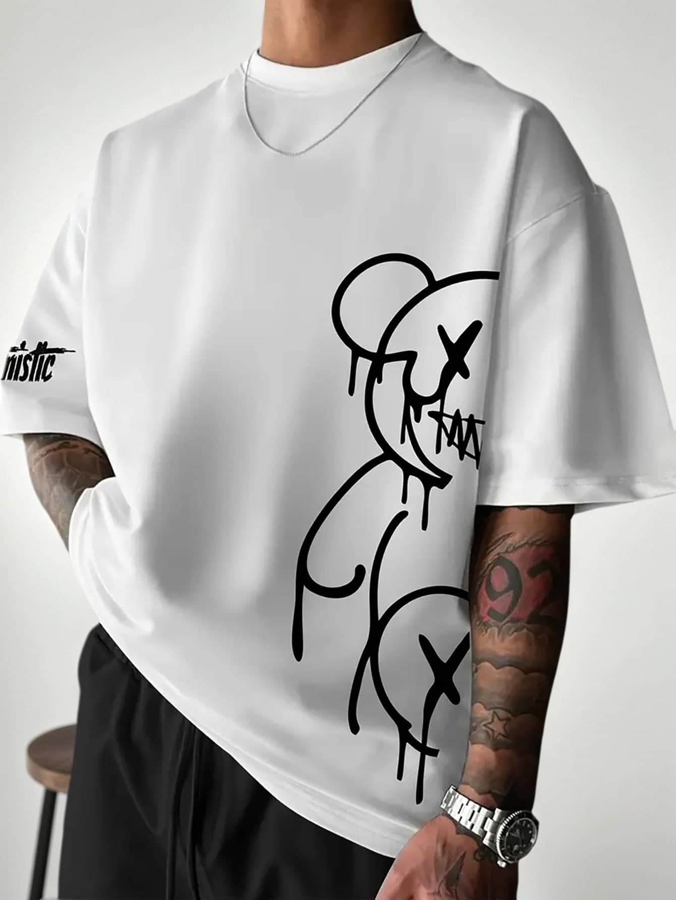 Zrgoth Men's Casual Versatile Simple Printed Element Short Sleeve T-Shirt