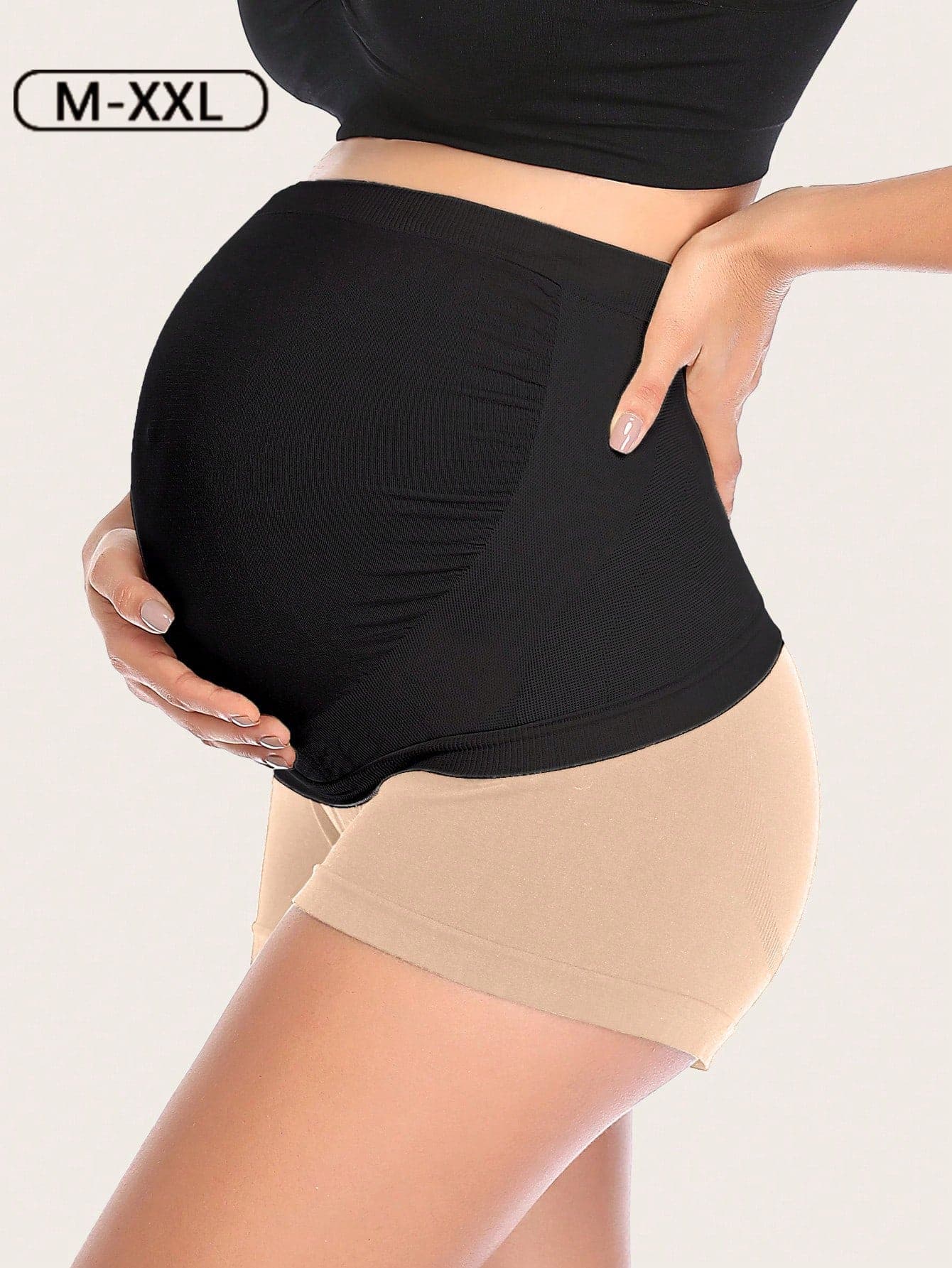 1pc Maternity Support Belt, Abdominal Support Waist Belt For Pregnancy, Seamless Elastic Abdominal Fixation, Elastic And Sports Black