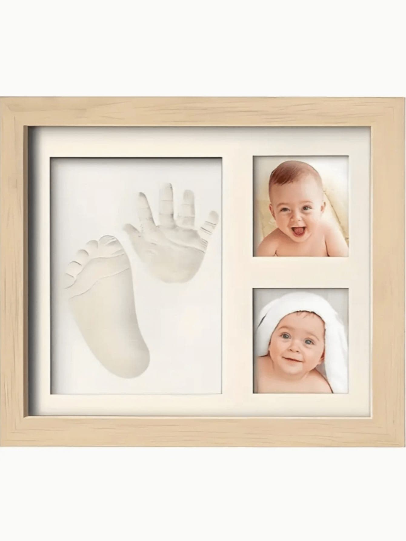 Baby Handprint & Footprint Clay Mold Kit, Newborn Infant Foot Hand Print Keepsake Memorable Gift With Frame, Includes Clay And Frame