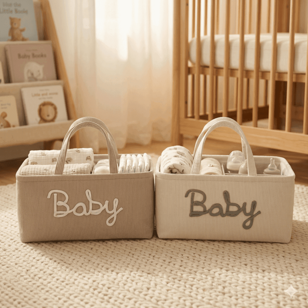 1pc Letter Diaper Storage Basket, Newborn Diaper Storage Box, Suitable For Nursery Use