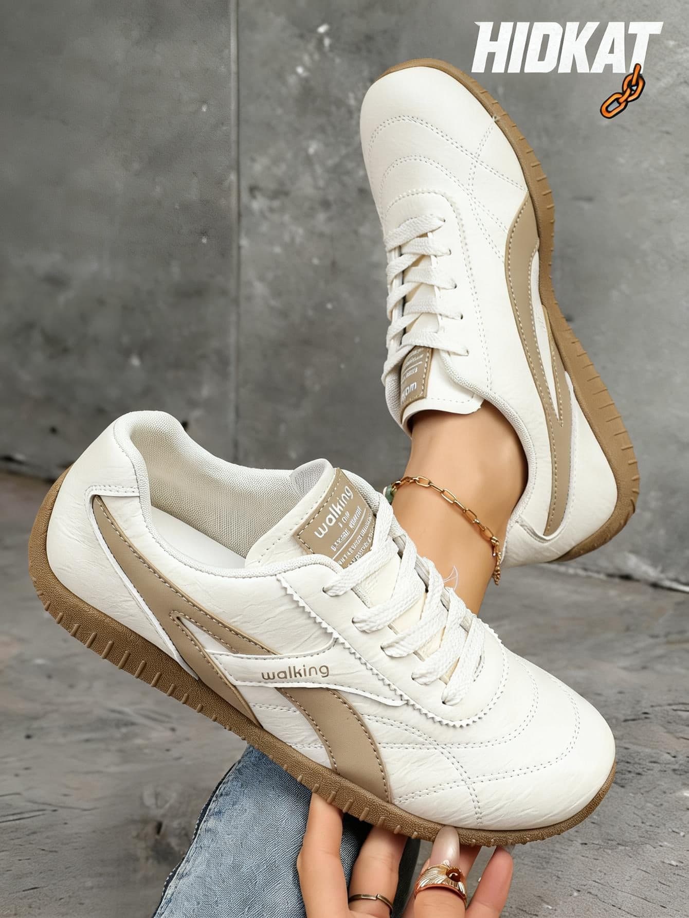 Hidkat Women's Summer Casual Flat Soft Bottom Non-Slip Splicing Color Outdoor Sports Shoes, Suitable For Spring And Autumn