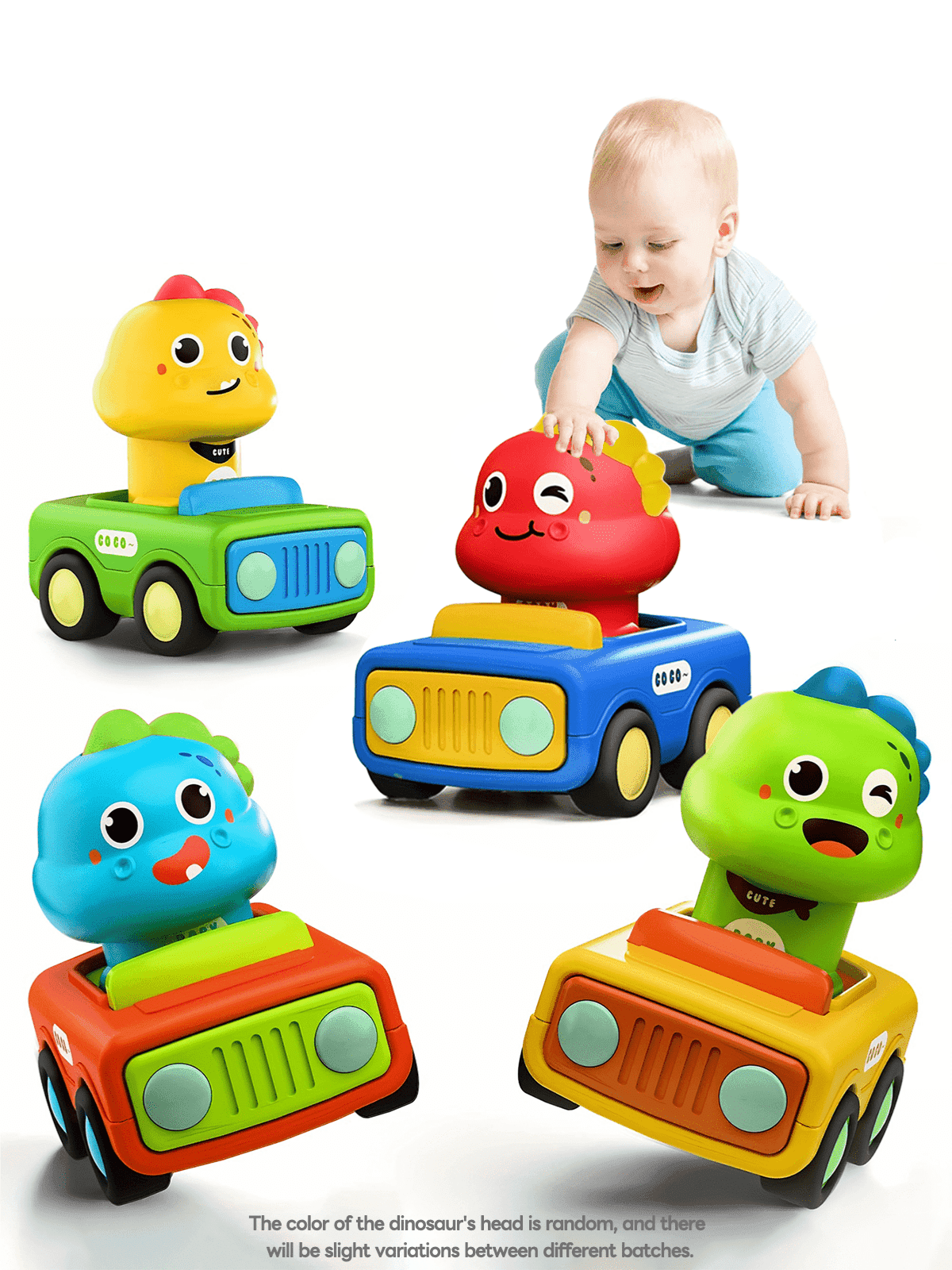 1pc Cartoon Animal Shaped Push & Go Toy Car, Friction Powered Toy Vehicle, Suitable For 1-3 Years Old Toddlers, Dinosaur Shaped Car Toy, Baby Toy, Birthday/Christmas/Halloween Gift For 1-3 Year Old Boys
