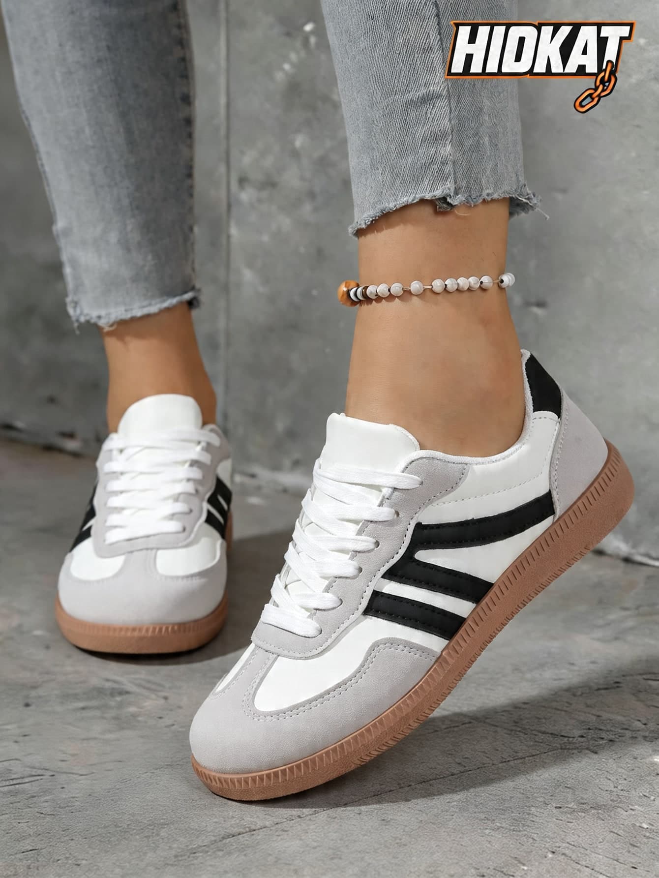 Hidkat Women's Summer Casual Flat Shoes, 2025 Spring New Lightweight Soft Bottom Patchwork Sneakers