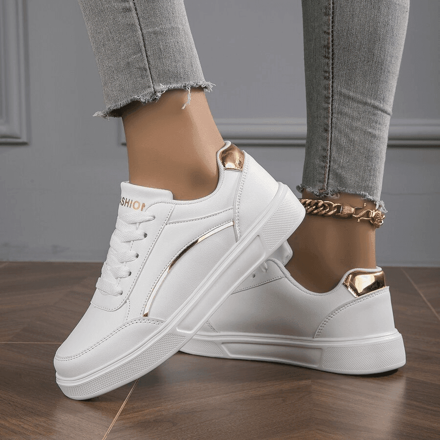 Women's Casual White Sneakers, Versatile Sporty Skateboard Shoes, Breathable Lightweight Walking Shoes For Women And Men