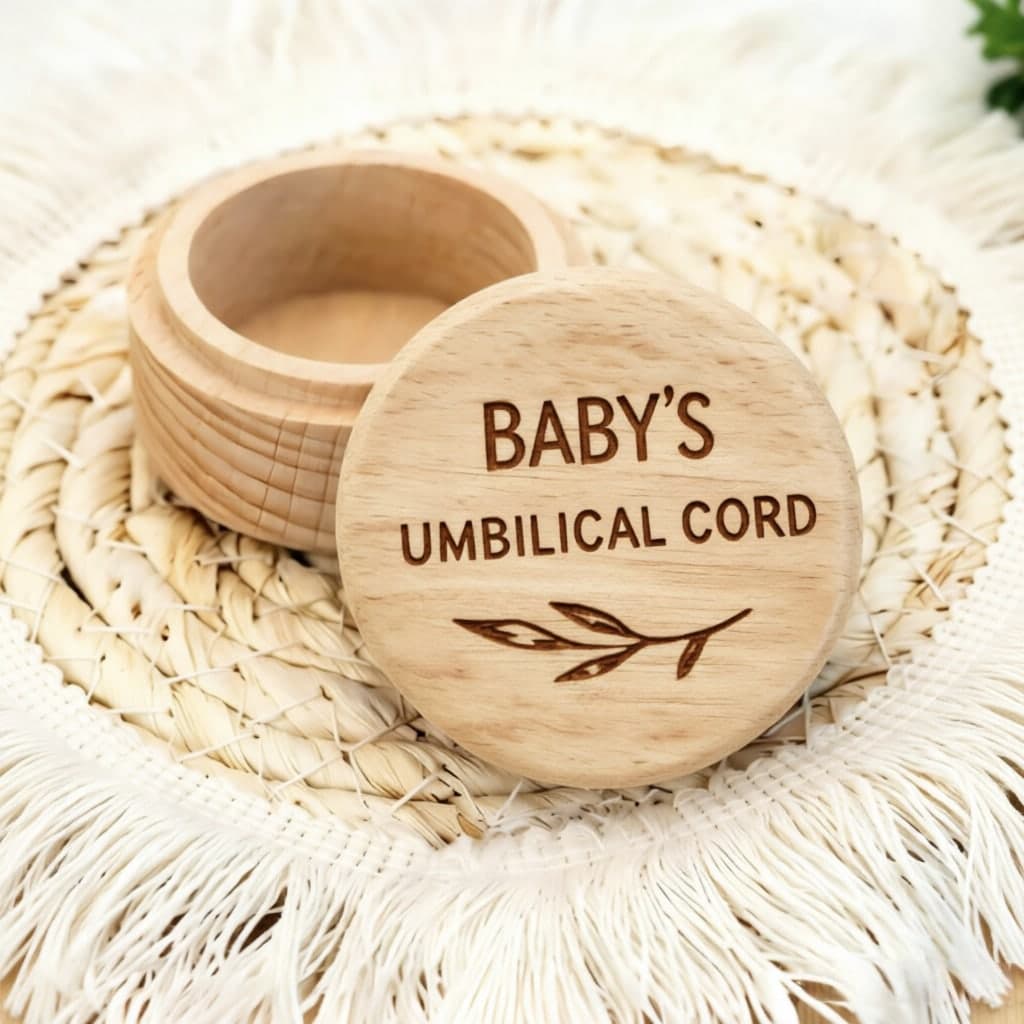 Newborn Essentials Baby Shower Gift Baby Accessories Baby Supplies 1pc Precious Memory Wooden Umbilical Cord Collection Box Perfect Gift For New Parents Easy To Use Portable Umbilical Cord Collection Ideal Gift For First-Time Parents