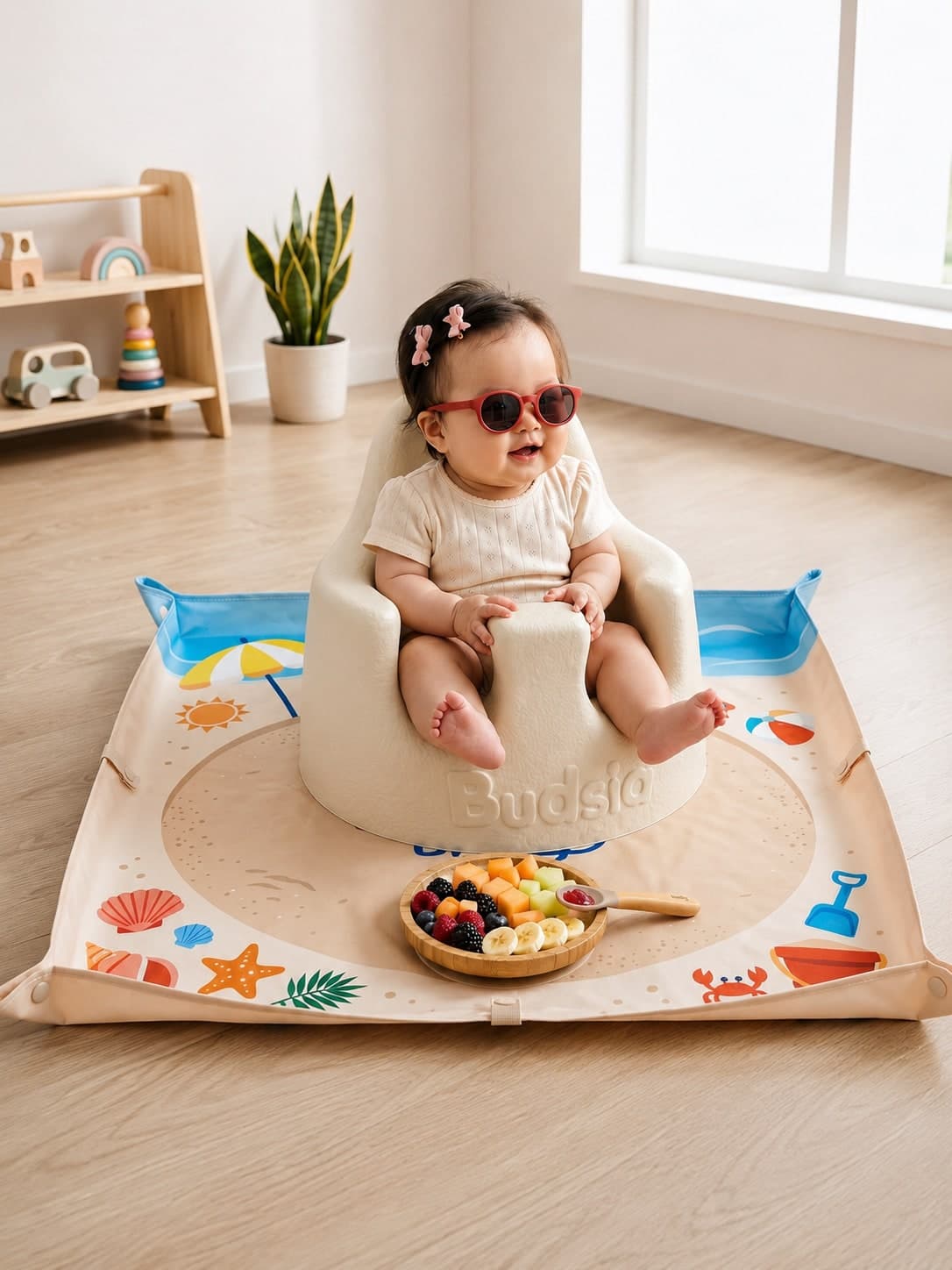 1pc Waterproof Baby Floor Mat, Suitable For Floors And Under High Chairs, Washable Children's Dining Table And Play Mat