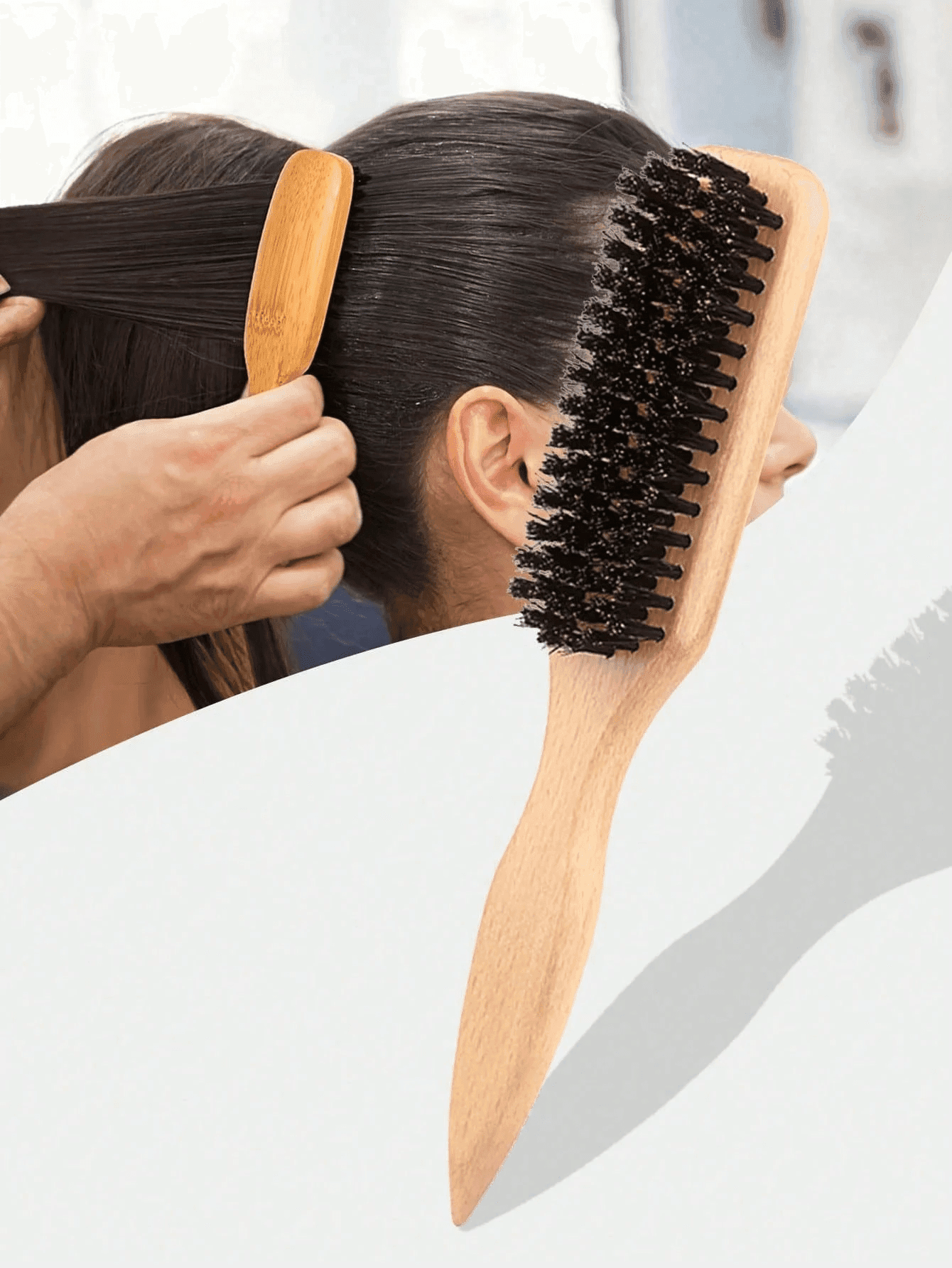 1 Piece Smooth Backcombing Brush,For Sleek Ponytails & Smoothing Women's Hair,Edge Control-Backcombing & Detangling Brush With Wide Rat Tail,For Parting & Parting,Styling,Polishing & Laying Hair Flat,Create Smooth Frizz-Free Hairstyles For Women&Men.