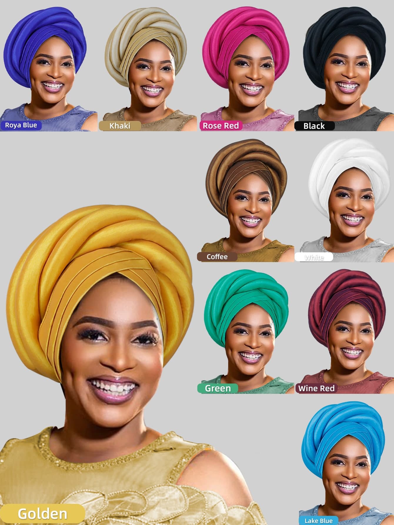 Women's Exaggerated African Headscarf, Crisscross Brim, Three-Dimensional Styling, High-End Banquet Headscarf Decoration