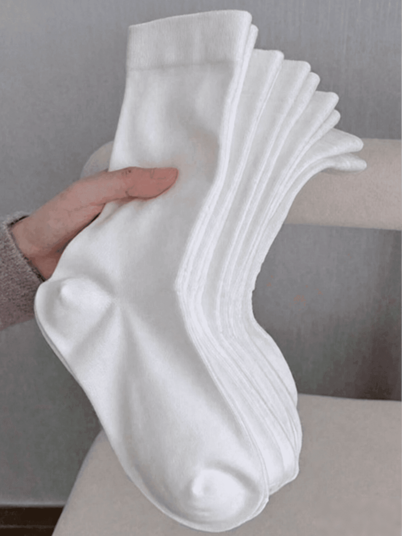 1/3/5/10/20 Pairs Women's Solid Color Wide Opening Comfortable Minimalist Style Postpartum Socks Moisture-Wicking Breathable Mid-Calf Socks