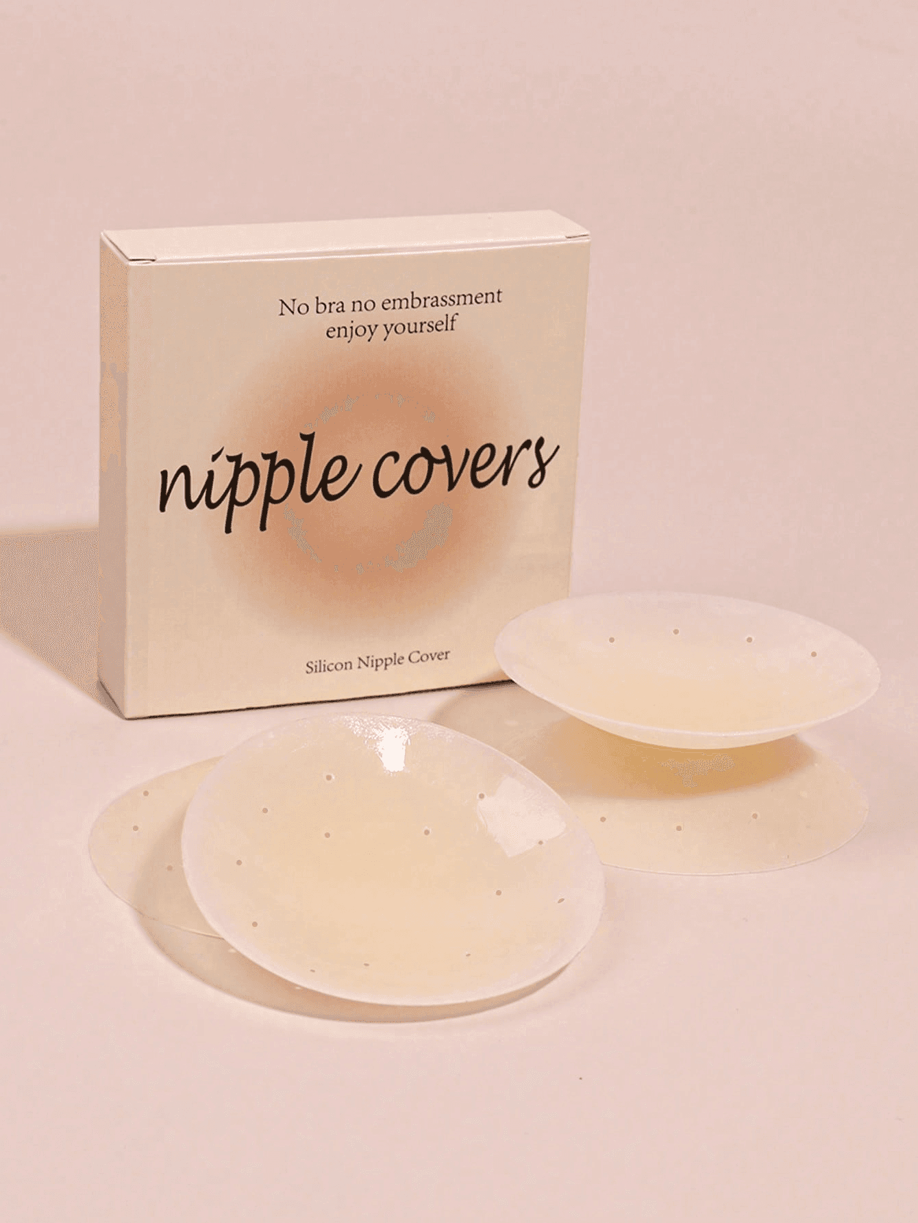 Women's Solid Box-Packaged Nipple Covers, Invisible Bra Pads, Women's Underwear, Self-Adhesive Bra Without Straps, Sticky Bra, Washable, Reusable