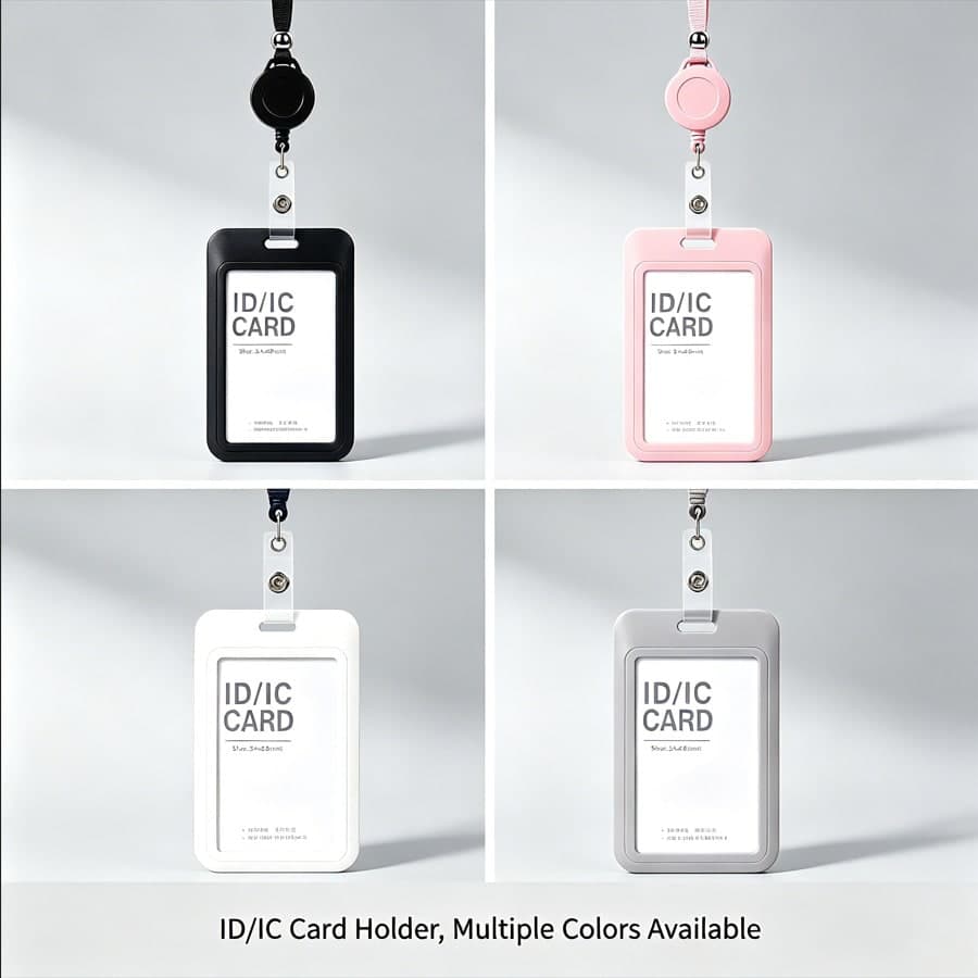 Retractable, High-Transparency, Waterproof Employee ID Badges, Name Tags, Student IDs, Campus Cards, And Bus Card Holders, Available In Four Colors