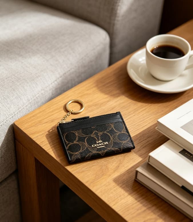 Coach Mini Skinny Id Case,Credit Card Holder For Women Slim Minimalist Front Pocket RFID Blocking Wallet Small Compact Card Case With ID Window
