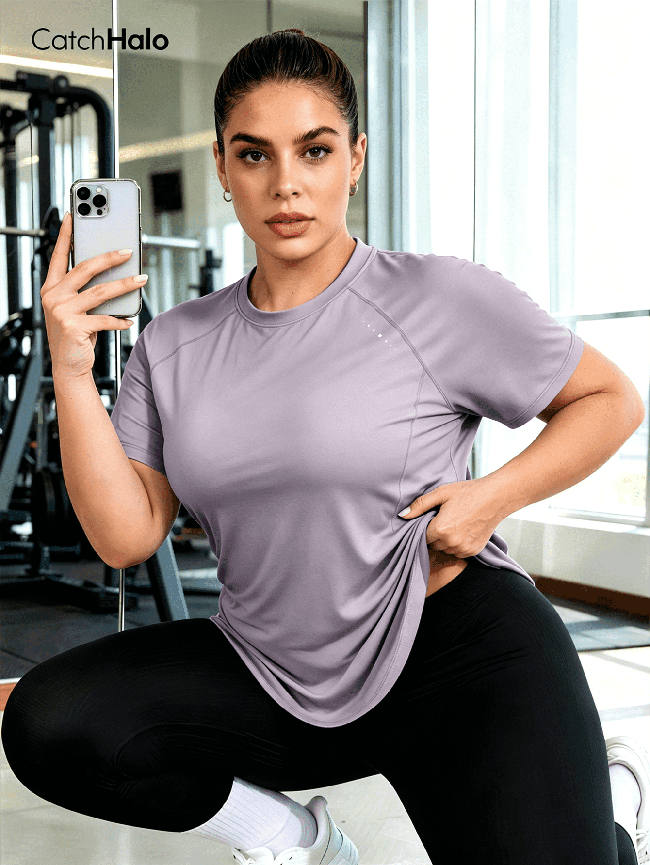 Plus Size Women Short Sleeve T-Shirt, Loose Fit Activewear Top, Suitable For Fitness, Yoga, And Casual Summer Wear Sports
