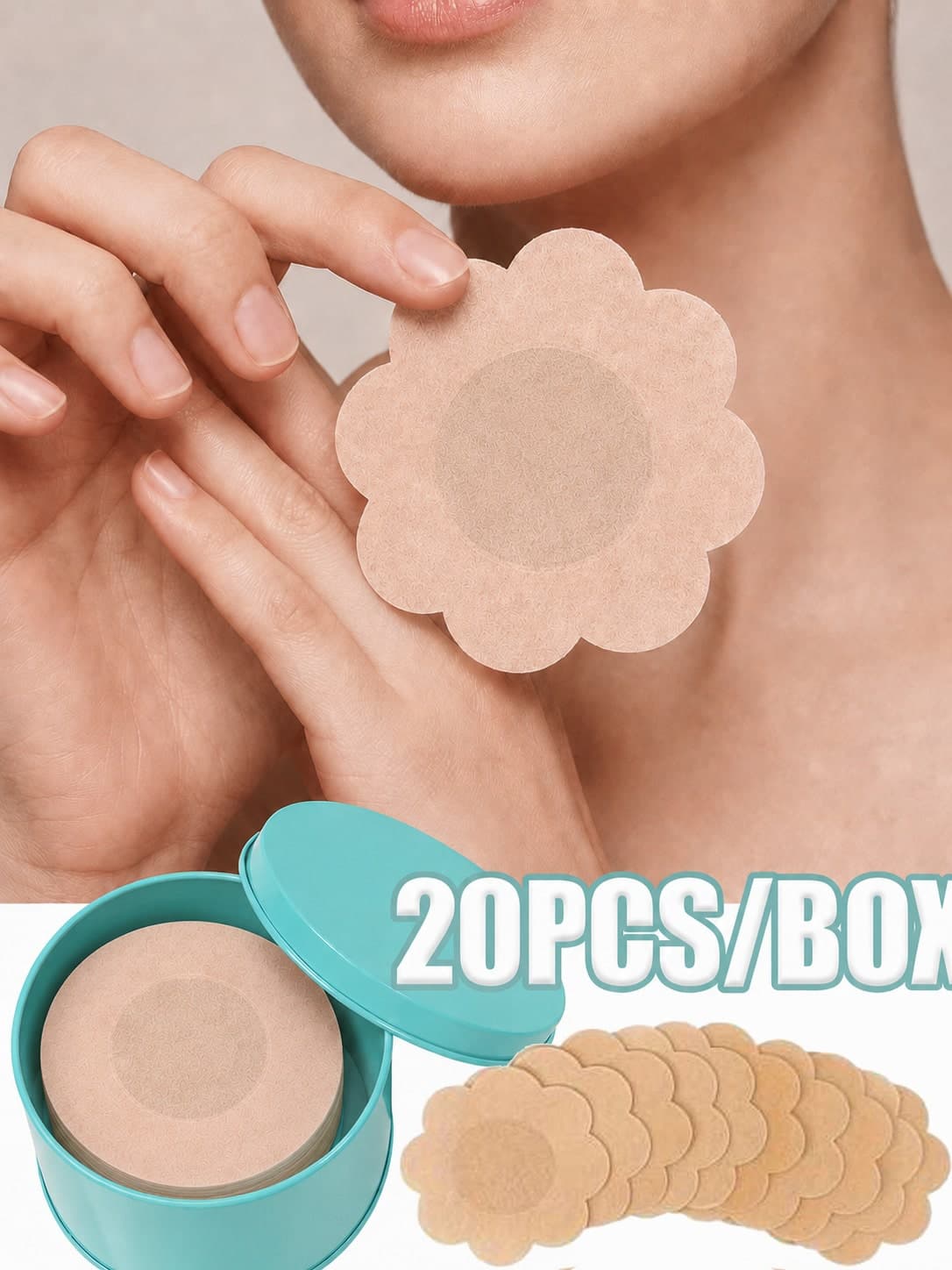 Women Nipple Covers – Disposable Adhesive Breast Pads, Invisible Seamless Sticky Pasties, Breathable Lightweight Strapless Coverage